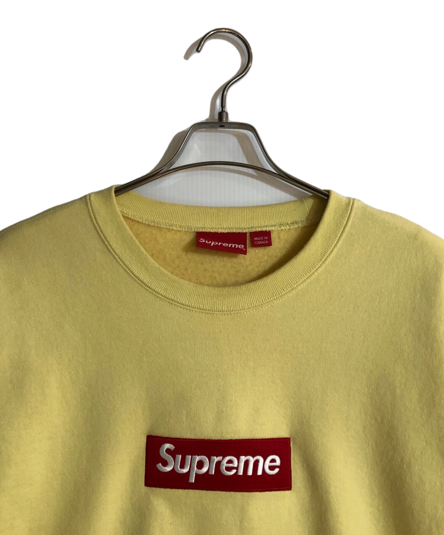 シュプリーム ボックスロゴ クルーネック Pale Yellow 中古・古着通販】Supreme (シュプリーム) Box Logo Crewneck Pale