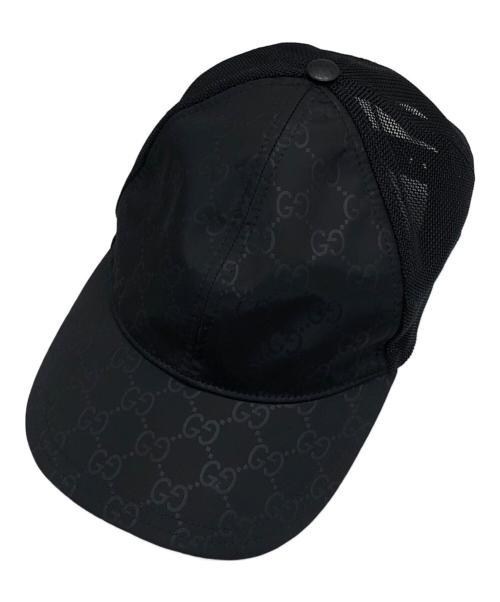 【新品未使用】GUCCI スナップバックメッシュキャップ　Mサイズ 中古・古着通販】GUCCI (グッチ) GGメッシュキャップ ブラック