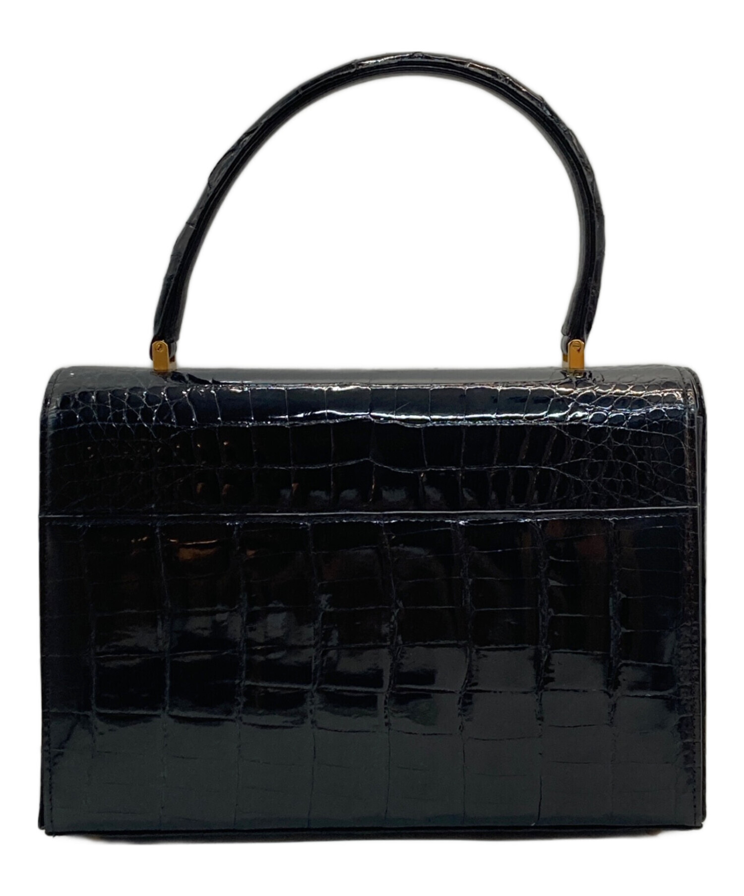 ジェーアールエー JRA シャイニングクロコ ハンドバッグ ベージュ系×ゴールド クロコダイル ハンドバッグ JRA 中古・古着通販JRA (ジェーアール