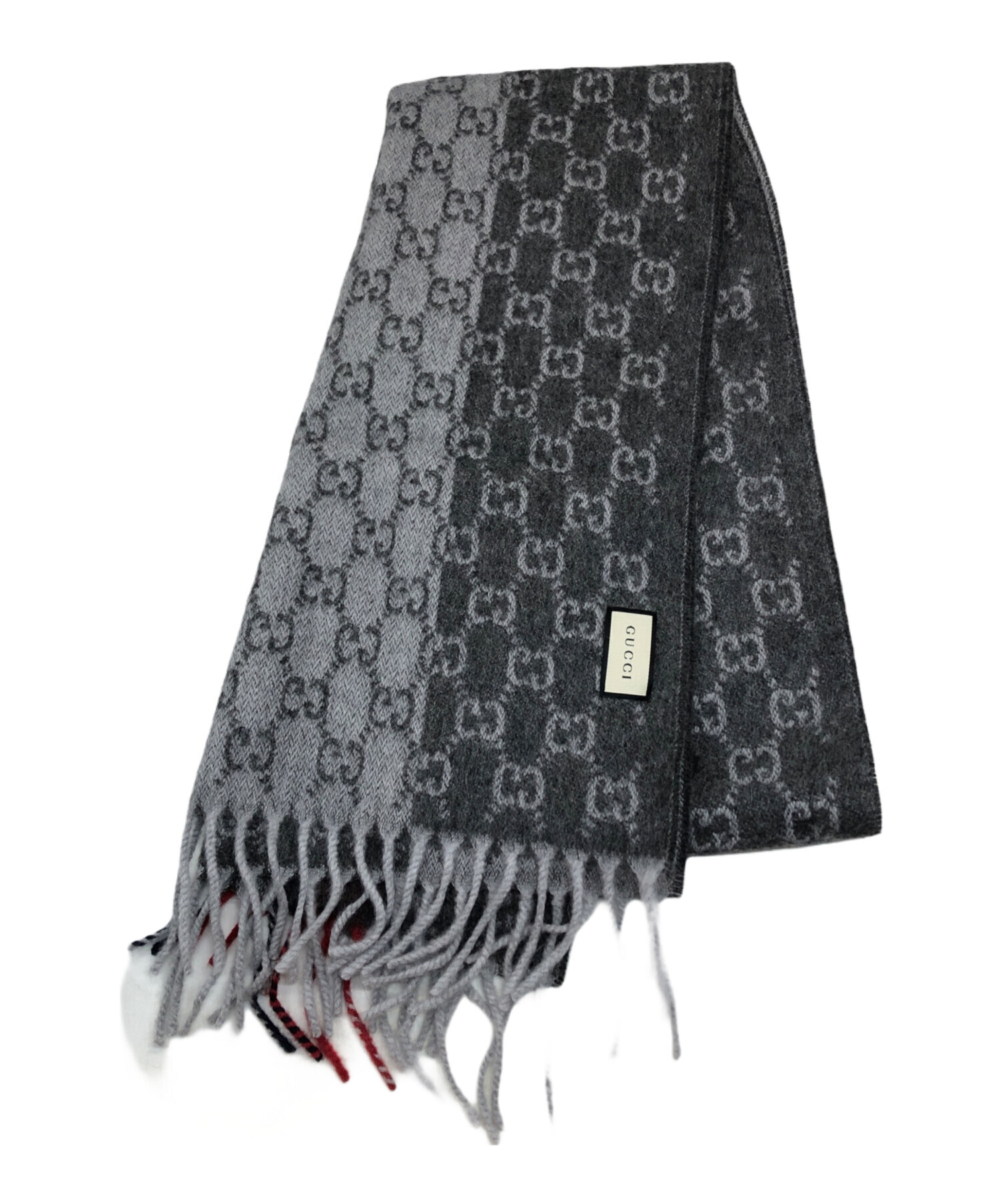 中古・古着通販】GUCCI (グッチ) カシミヤマフラー グレー 未使用品 