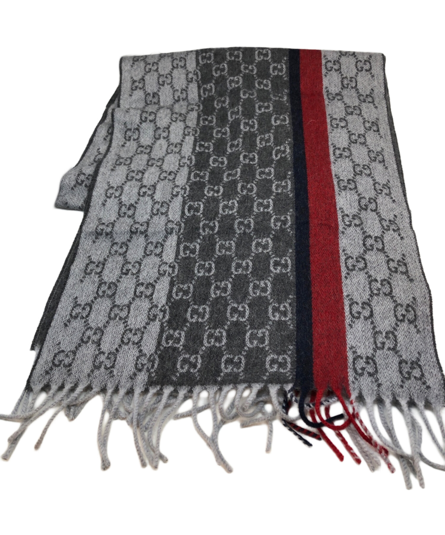 中古・古着通販】GUCCI (グッチ) カシミヤマフラー グレー 未使用品 