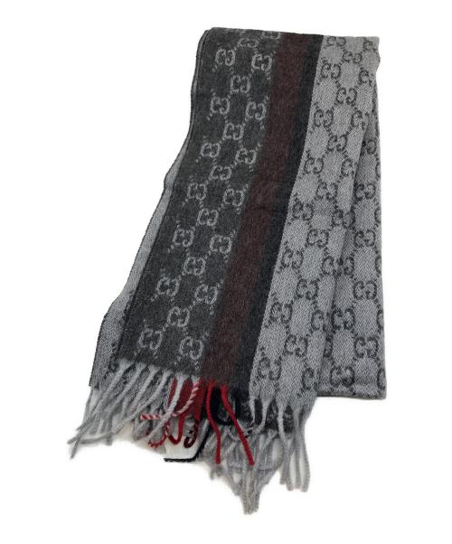 中古・古着通販】GUCCI (グッチ) カシミヤマフラー グレー 未使用品