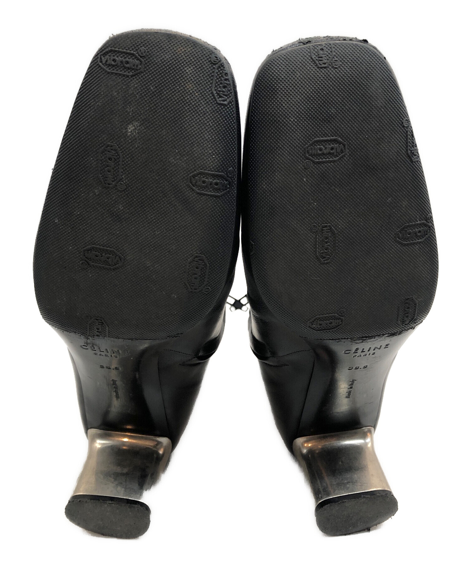 中古・古着通販】CELINE (セリーヌ) メタルヒールブーツ ブラック