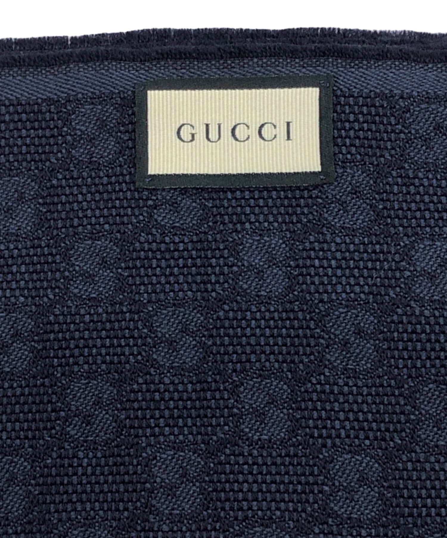 中古・古着通販】GUCCI (グッチ) GG柄ウールシルクストール ネイビー