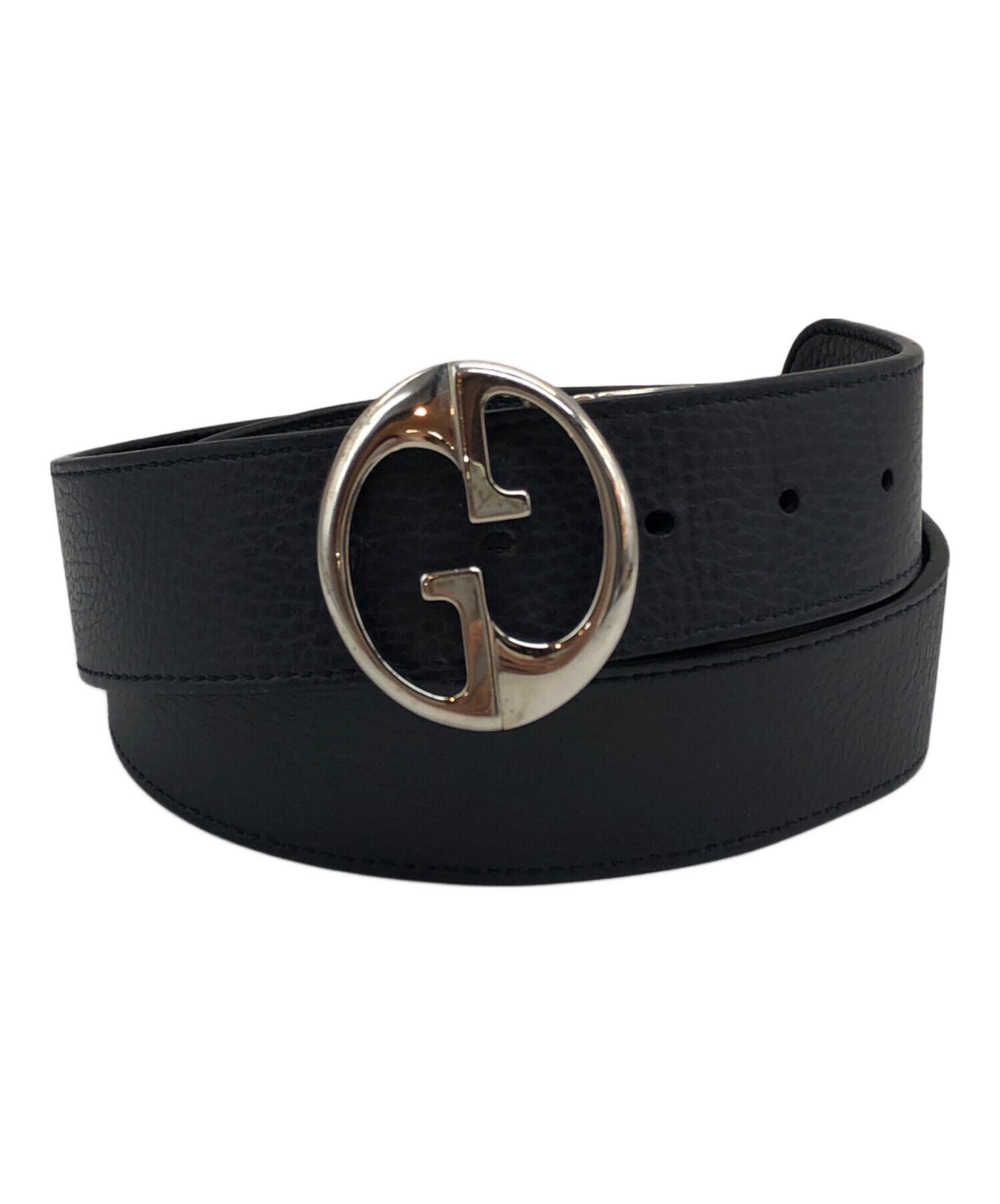中古・古着通販】GUCCI (グッチ) バイカラーGGバックルベルト ブラック 
