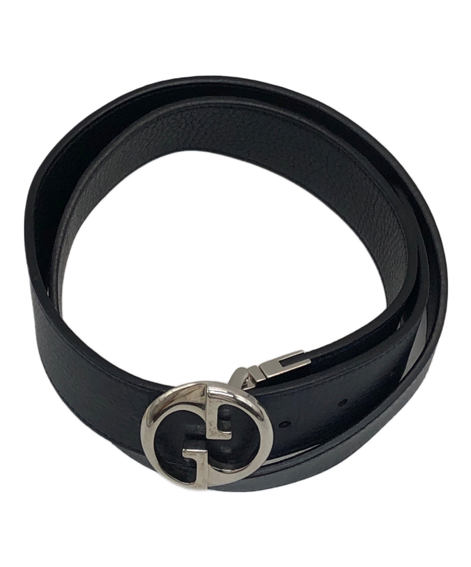 中古・古着通販】GUCCI (グッチ) バイカラーGGバックルベルト ブラック