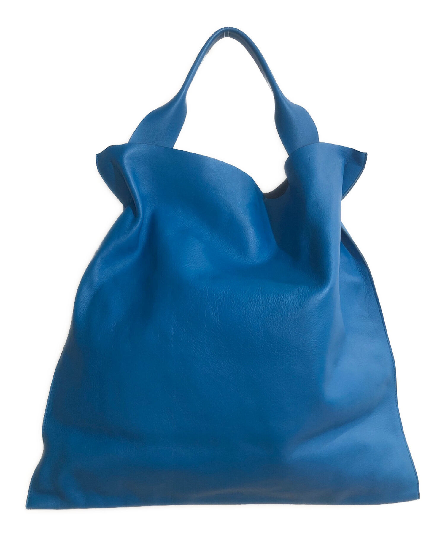 ブルー レザーハンドバッグ 中古・古着通販】JIL SANDER (ジルサンダー) XIAO レザーハンドバッグ
