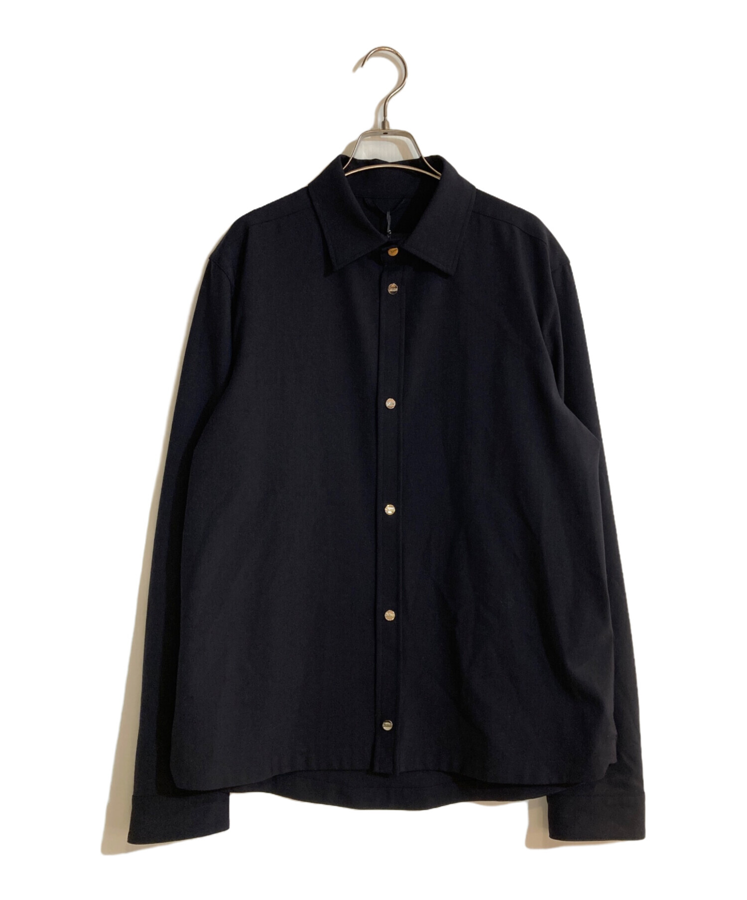 中古・古着通販】HERNO (ヘルノ) クレープ・フルイド シャツ ネイビー 