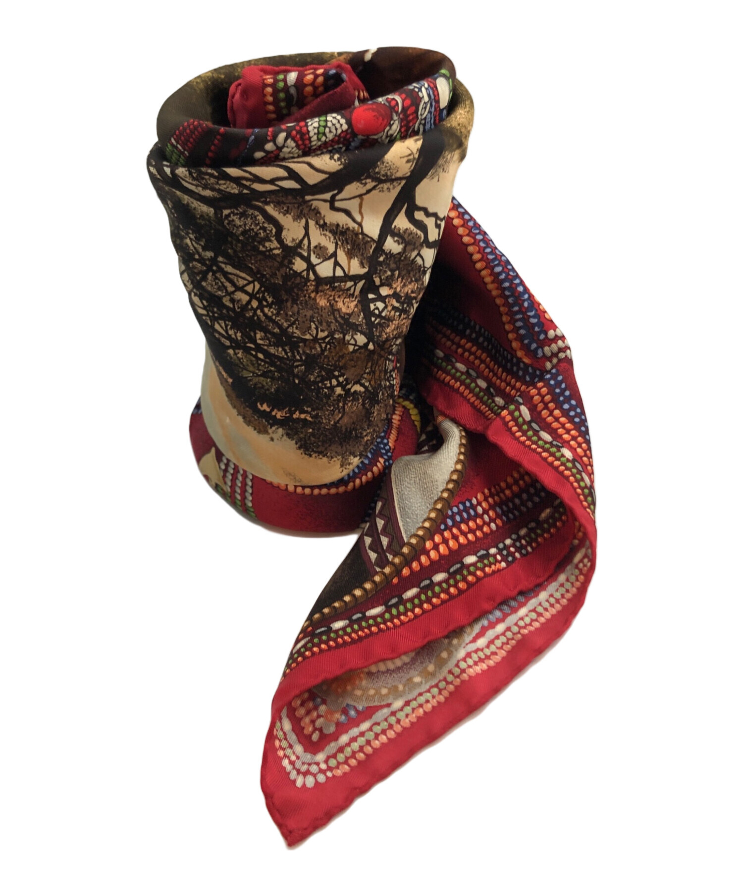 【未使用】ralphlaurenラルフローレン 大判スカーフ 地図柄 タグ付き 中古・古着通販】RALPH LAUREN (ラルフローレン) マサイ族プリント