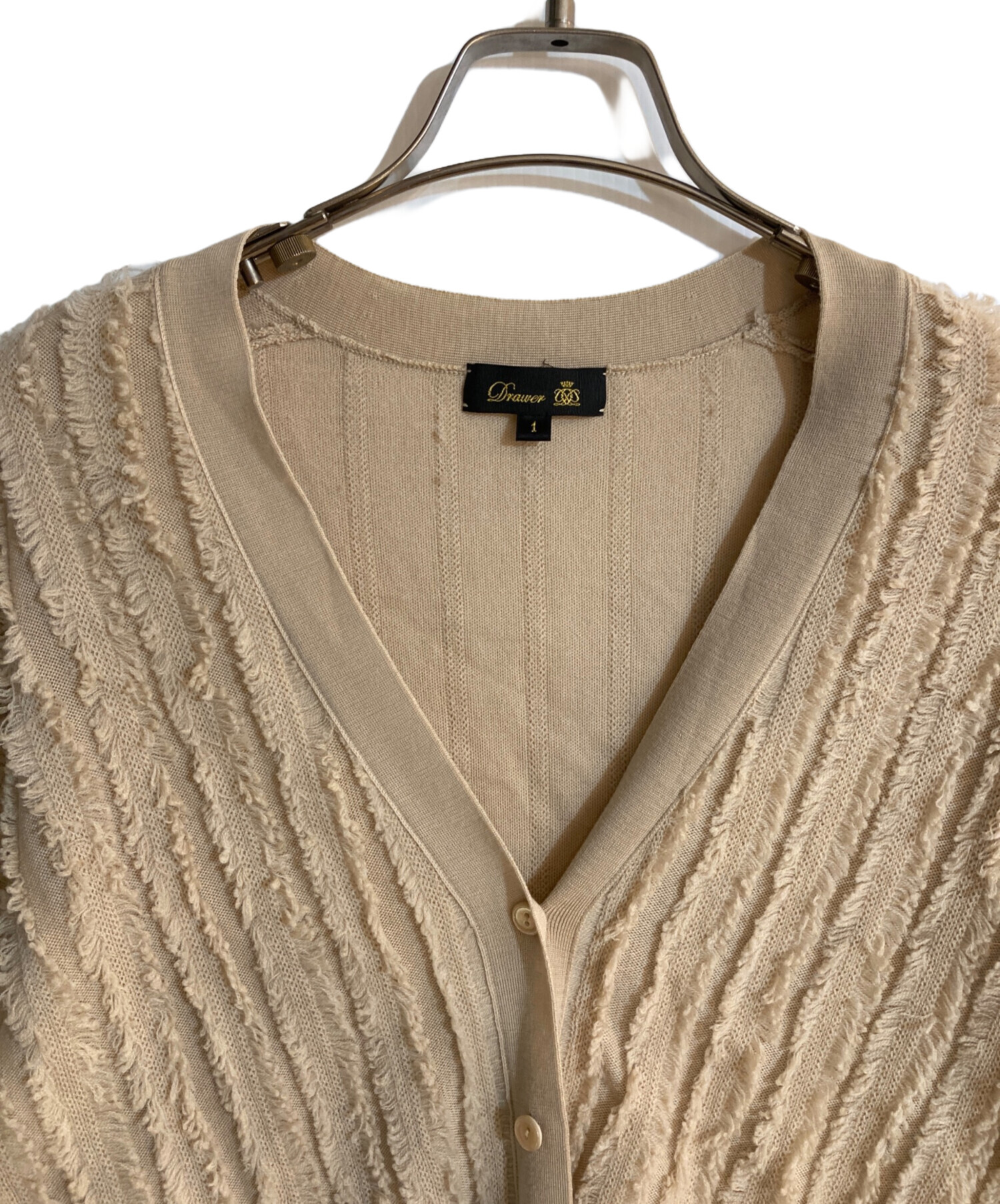 中古・古着通販】Drawer (ドゥロワー) ウールフリンジカーディガン