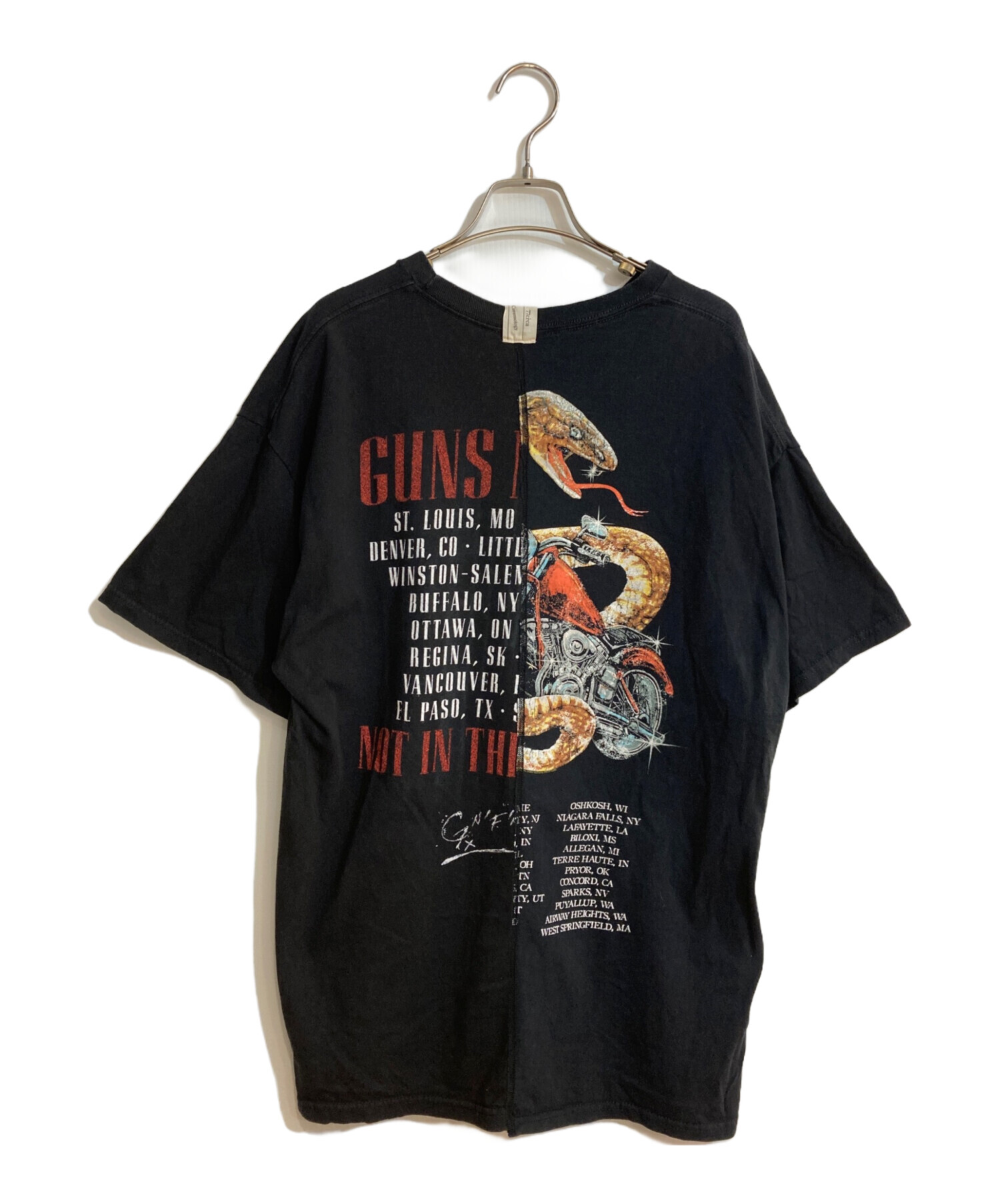 77circa (ナナナナサーカ) リメイクTシャツ レディース ブラック FREE 中古・古着通販】77circa (ナナナナサーカ) バンドTリメイクTシャツ