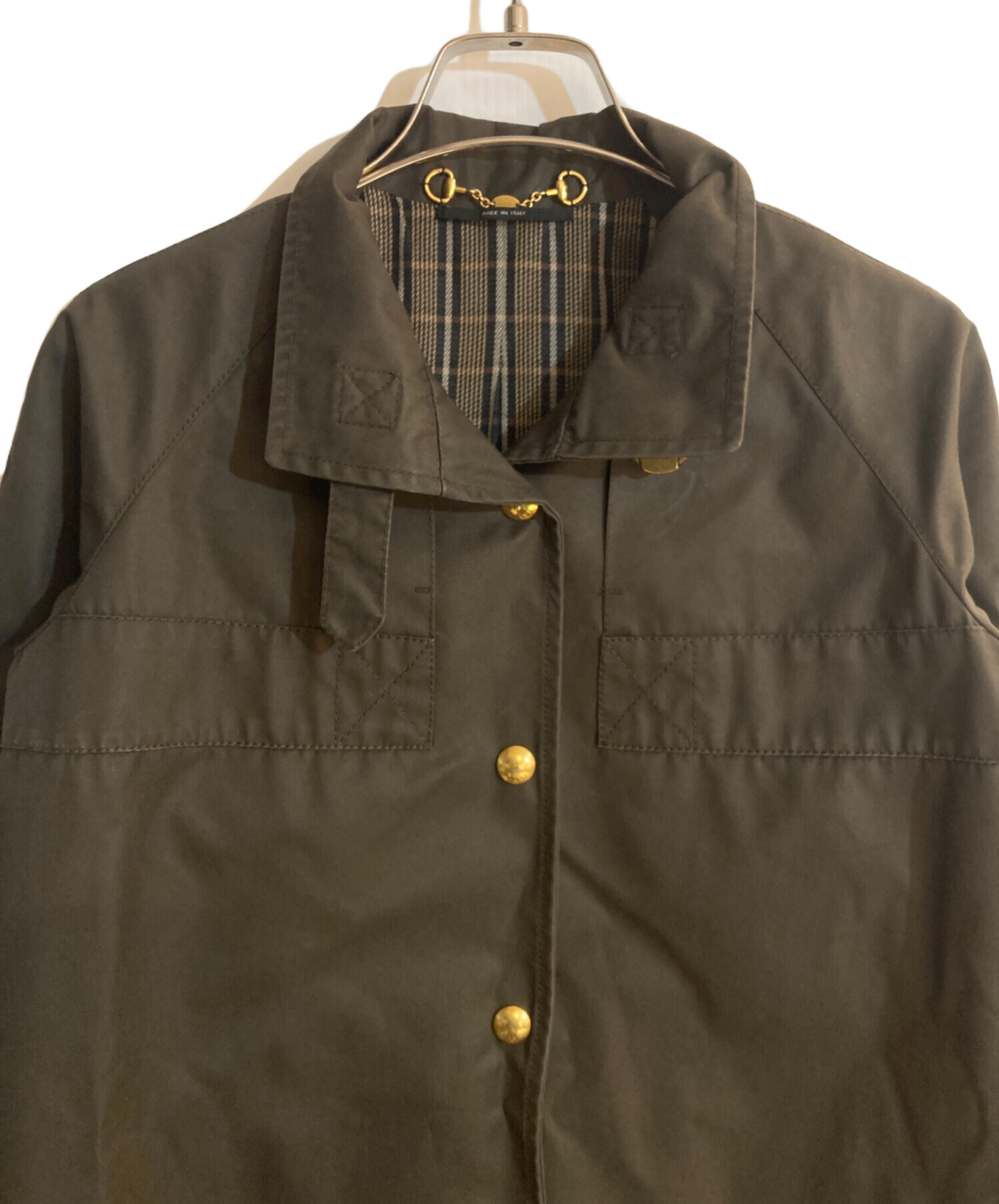 Gucci ブラウンジャケット 中古・古着通販】GUCCI (グッチ) レザー切替ナイロンブルゾン ブラウン