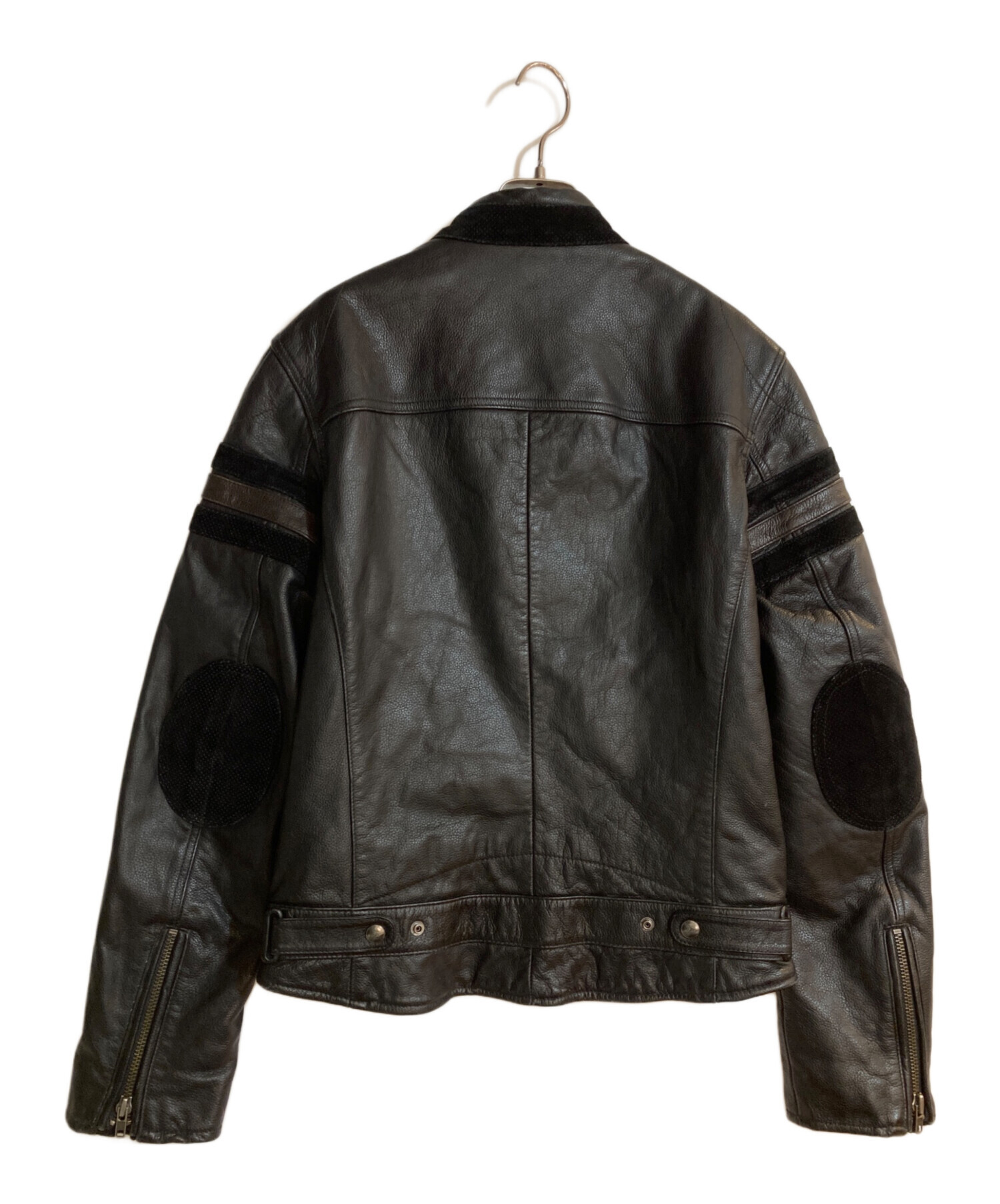 ARMANI EXCHANGE アルマーニエクスチェンジ 長袖 レザー ダブルライダースジャケット S ブラック 羊革 メンズ 中古・古着通販】ARMANI EXCHANGE (アルマーニ エクスチェンジ) レザー