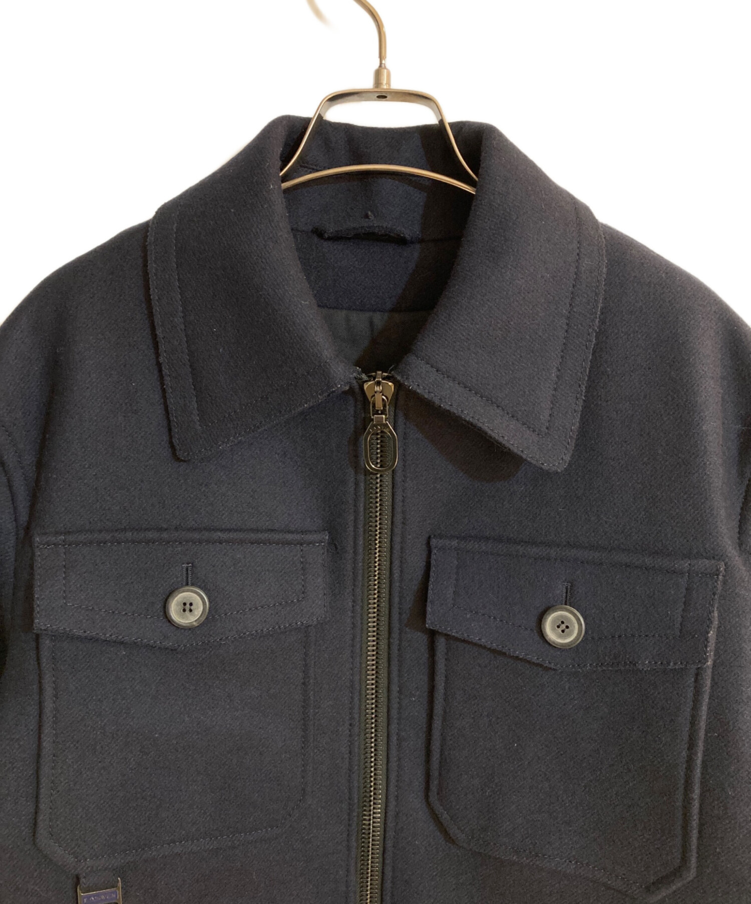 中古・古着通販】LANVIN (ランバン) カットオフジップアップジャケット