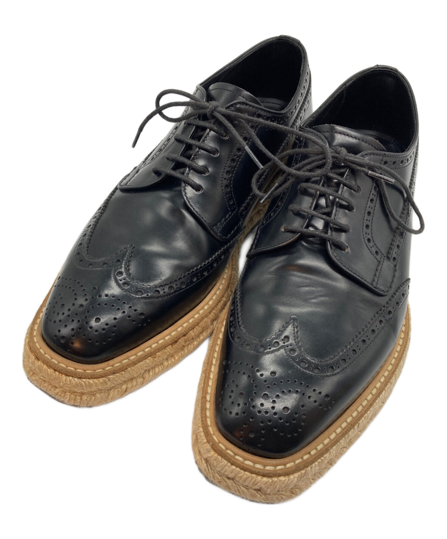 マリー プラダ ウイング チップ エスパドリーユ 中古・古着通販】PRADA (プラダ) エスパドリーユウィングチップ