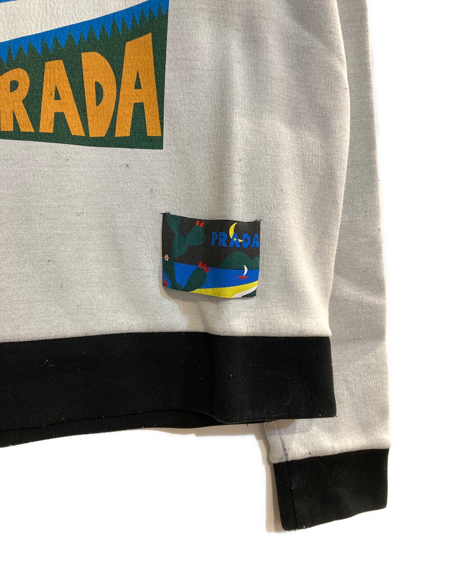 中古・古着通販】PRADA (プラダ) PRINTED SWEATER グレー サイズ:L