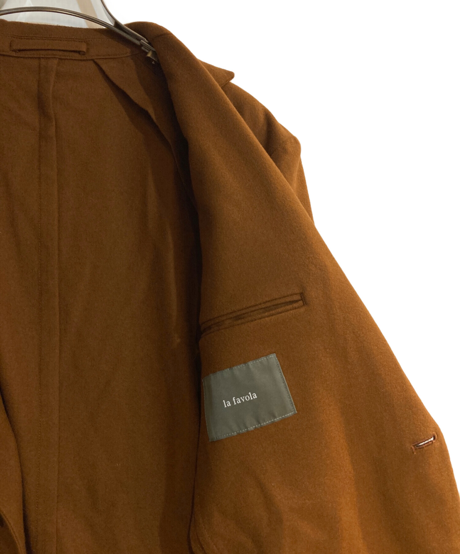 la favola ブラウン テーラードジャケット セール】 la favola ウール ダブルブレステッド6Bブレザー