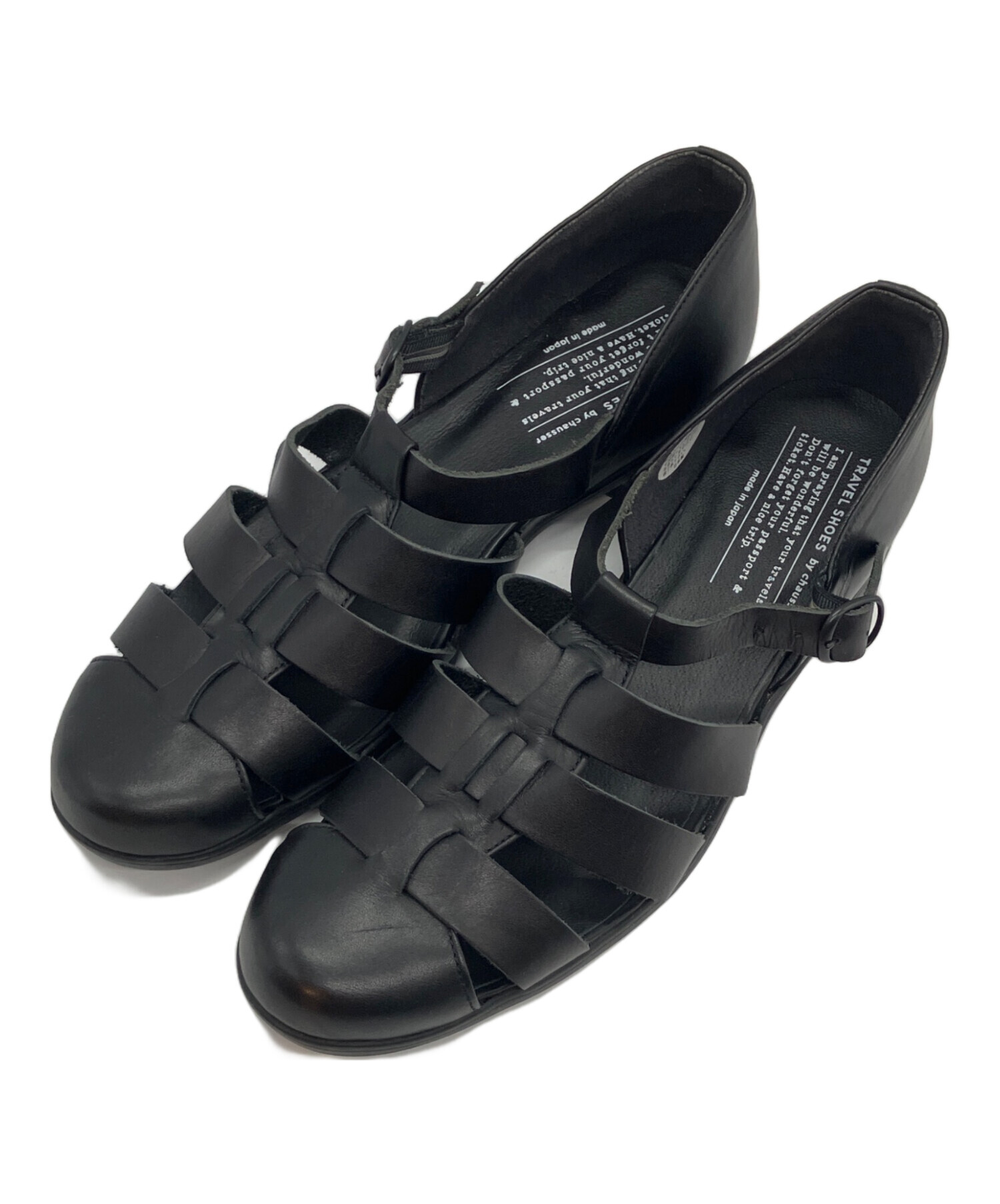 中古・古着通販】chausser (ショセ) フラットグルカサンダル ブラック