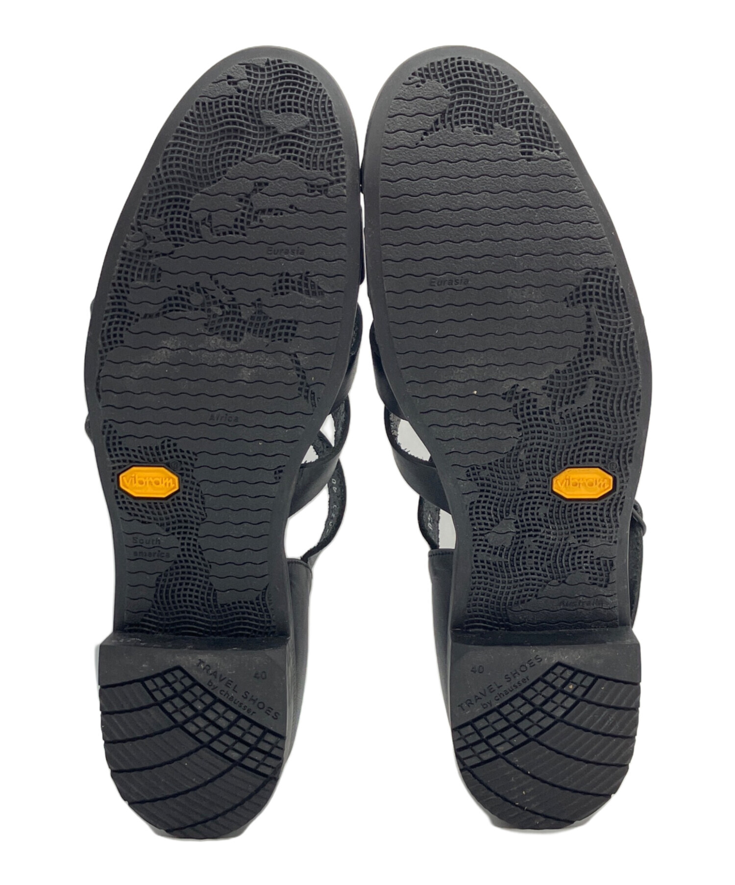 中古・古着通販】chausser (ショセ) フラットグルカサンダル ブラック