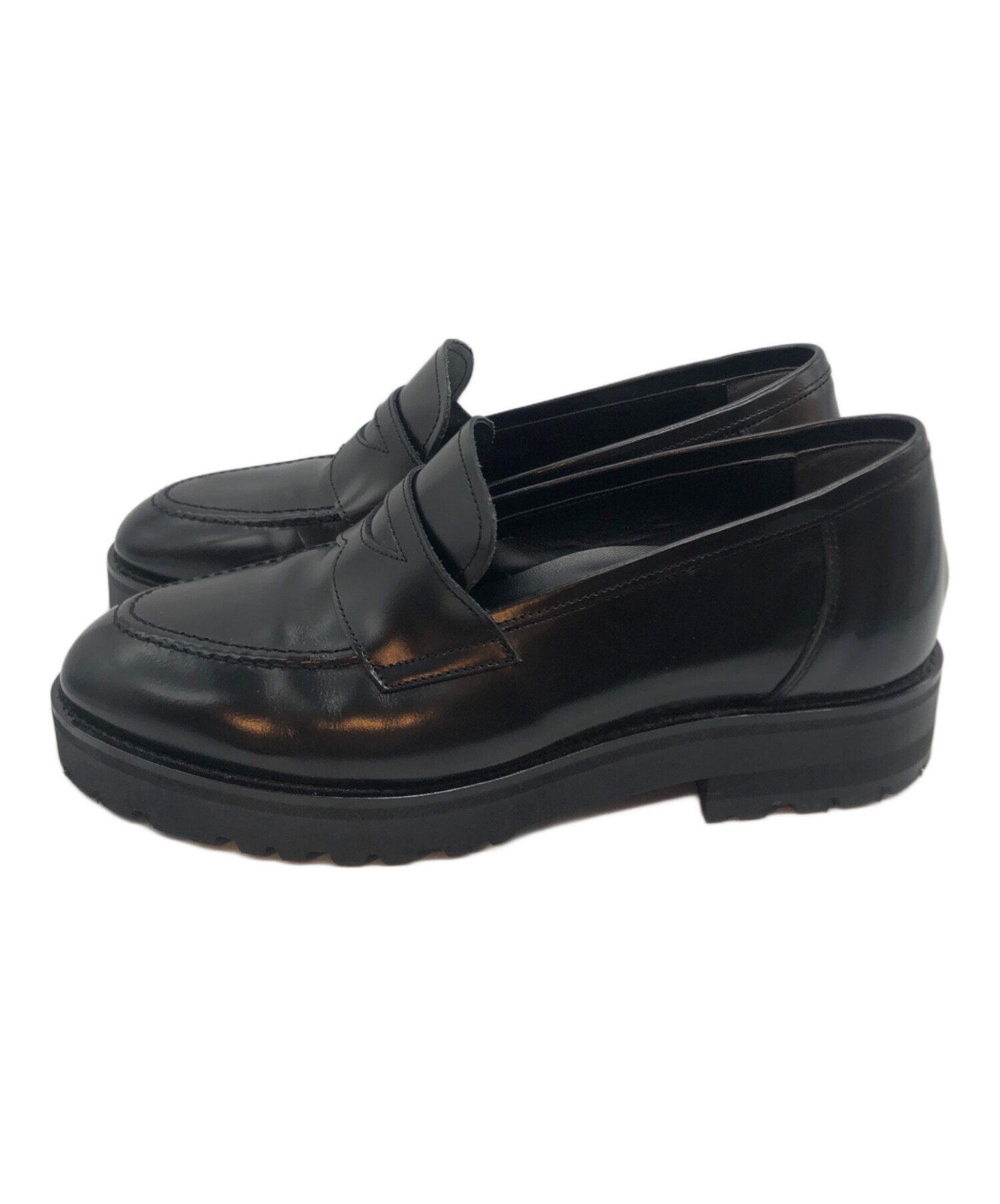 中古・古着通販】ADELO (アデロ) コインローファー ブラック サイズ:25