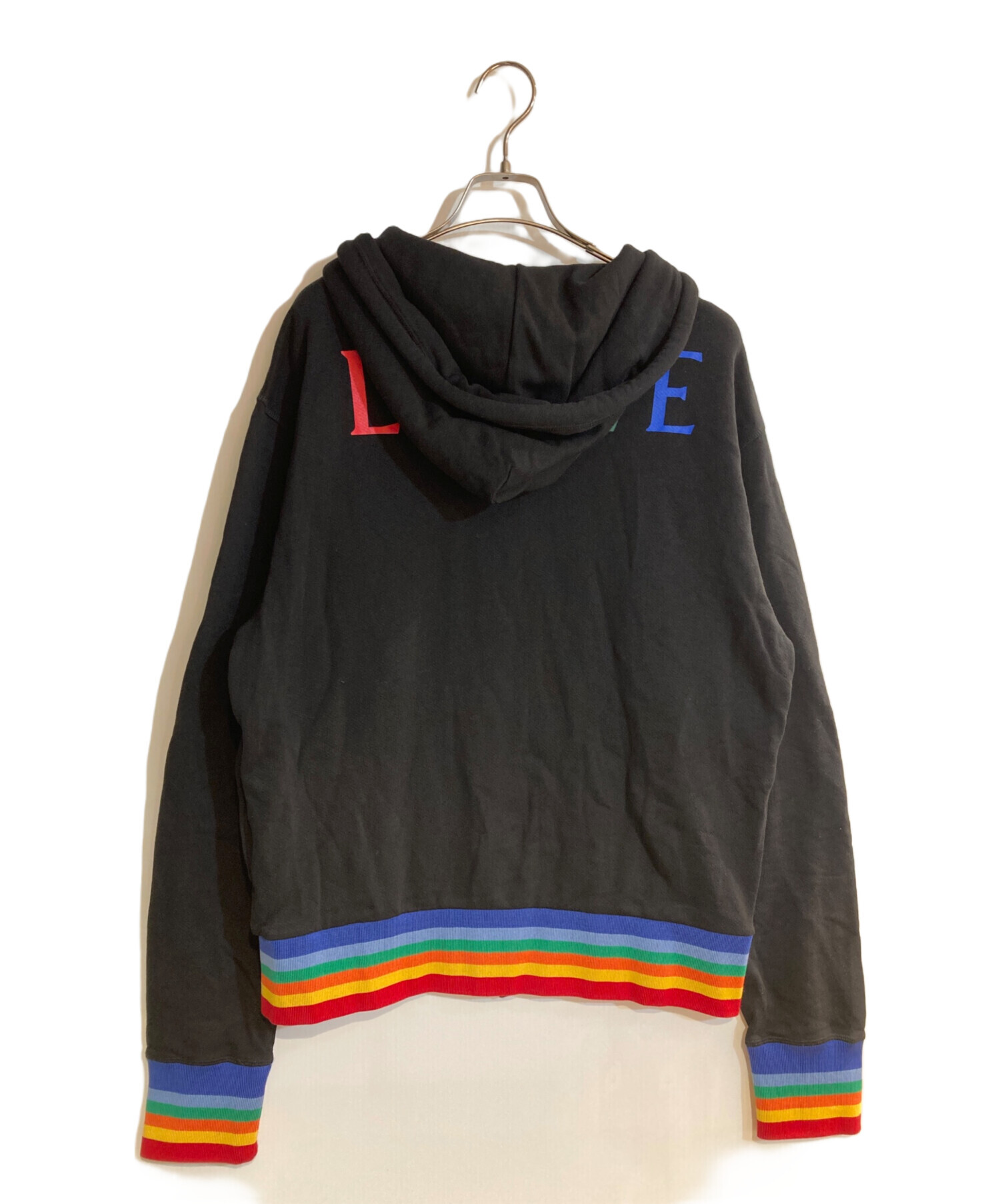中古・古着通販】LOEWE (ロエベ) ストライプトリムパーカー ブラック 