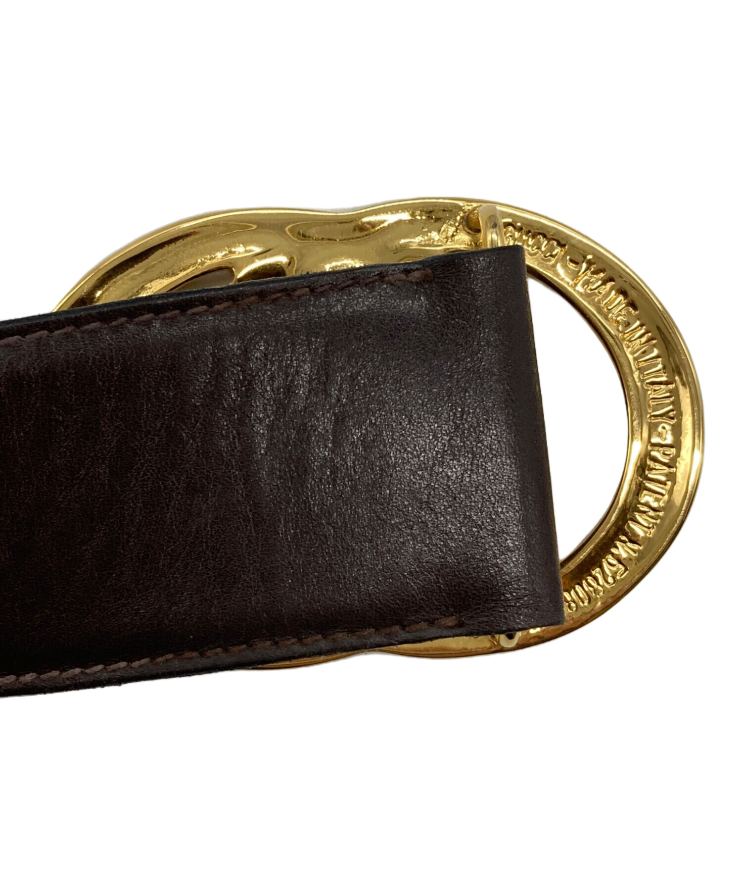 中古・古着通販】GUCCI (グッチ) オールドGGロゴベルト ブラウン