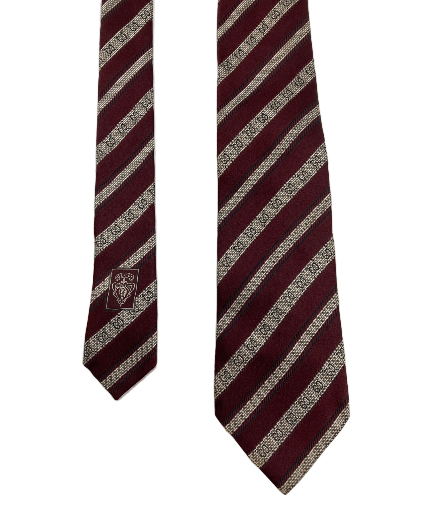 中古・古着通販】GUCCI (グッチ) シルクネクタイ ワインレッド サイズ