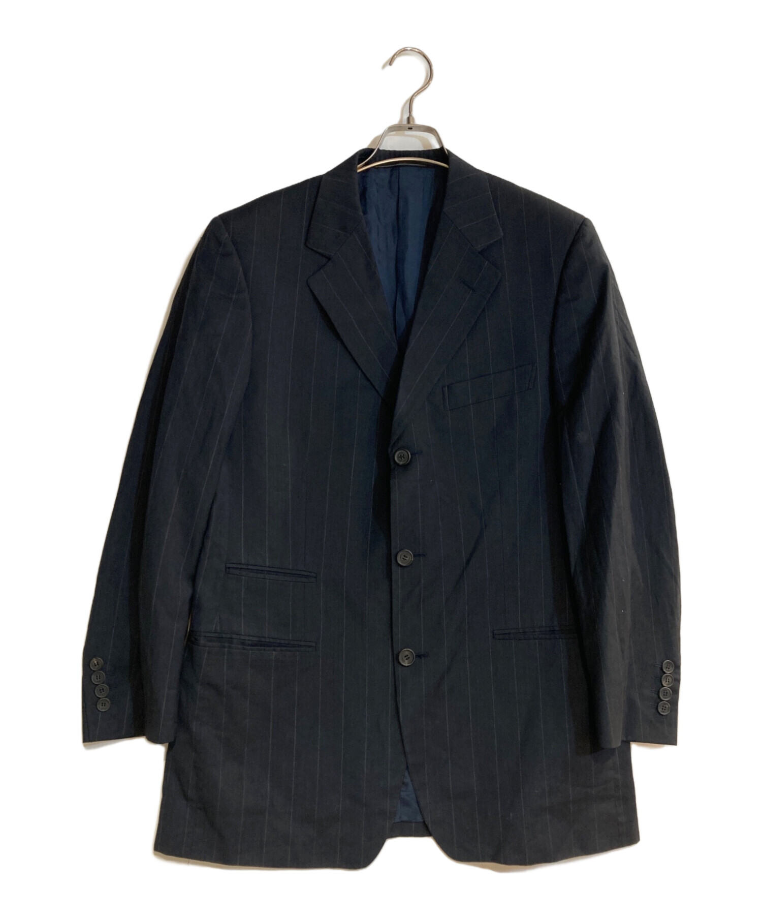 【GUCCI（グッチ）】テーラードジャケット（SIZE:44R）※ネイビー 中古・古着通販】GUCCI (グッチ) ストライプテーラードジャケット