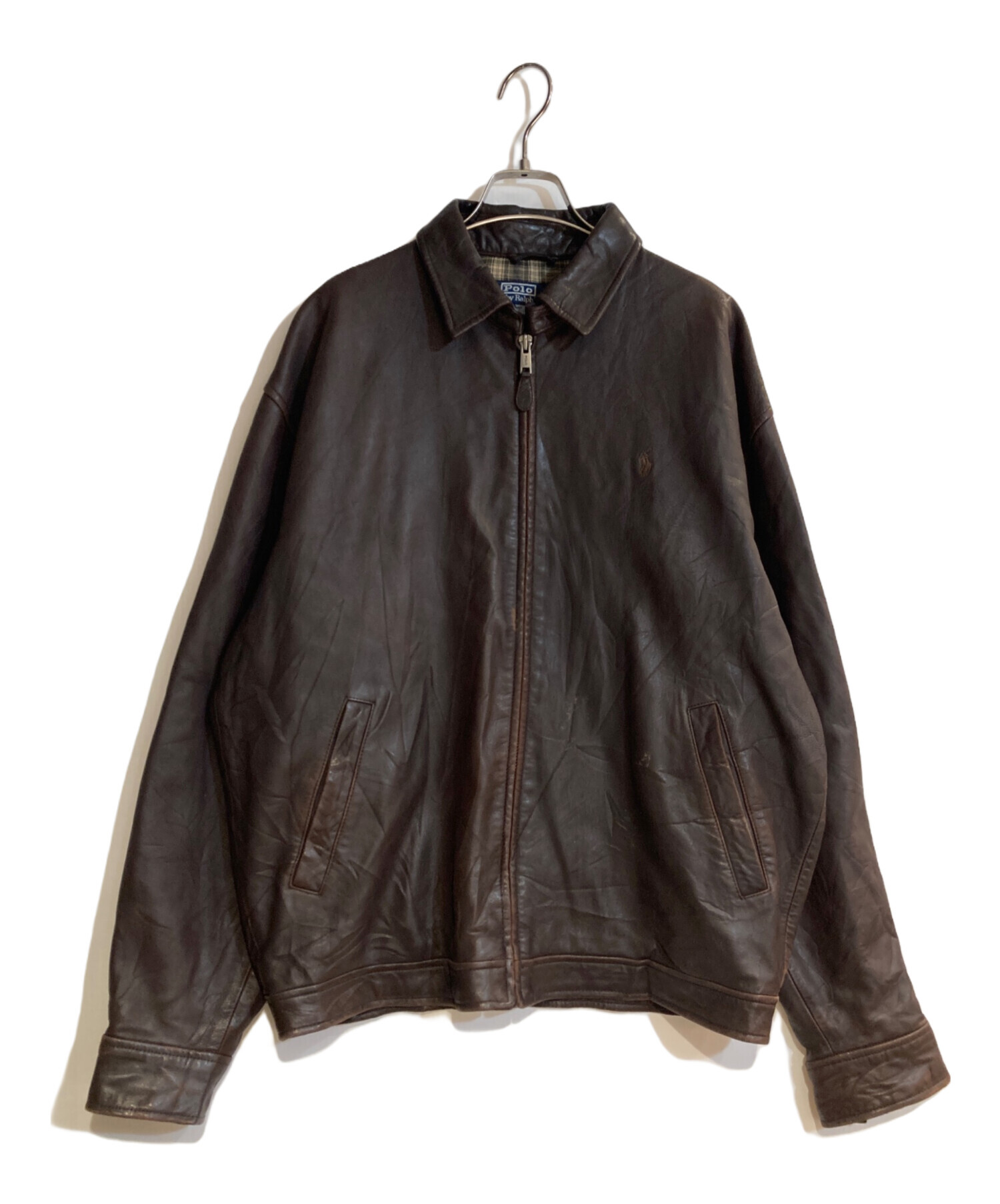 Polo by Ralph Lauren ブラウンレザージャケット ヴィンテージ 中古・古着通販】POLO RALPH LAUREN (ポロ・ラルフローレン) レザー