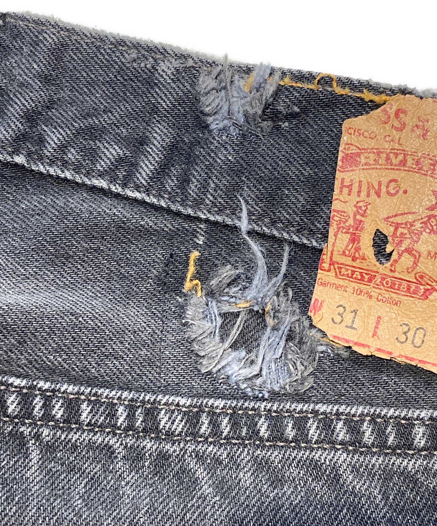 中古・古着通販】LEVI'S (リーバイス) 後染めブラックデニムパンツ