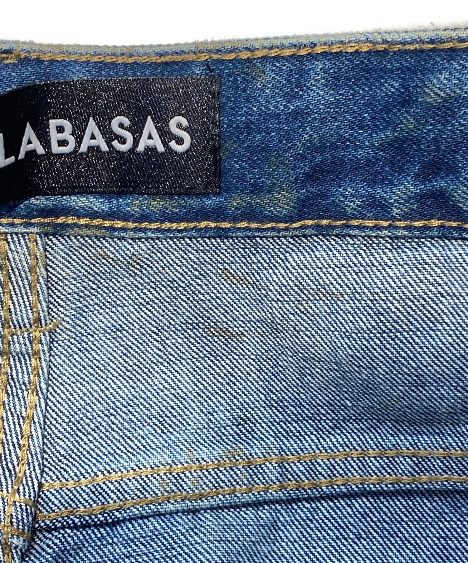 中古・古着通販】VALABASAS (バラバサス) グランジ加工バギーデニム