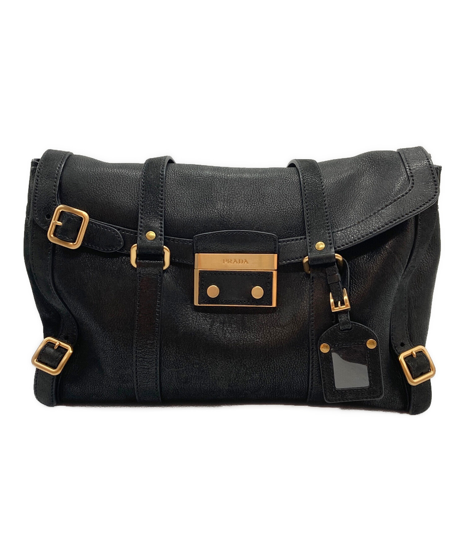 中古・古着通販】PRADA (プラダ) アンティーク加工 バックルレザー 