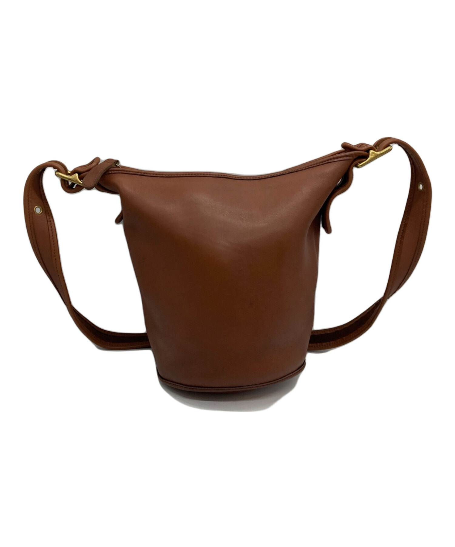 中古・古着通販】COACH (コーチ) レザーショルダーバッグ ブラウン