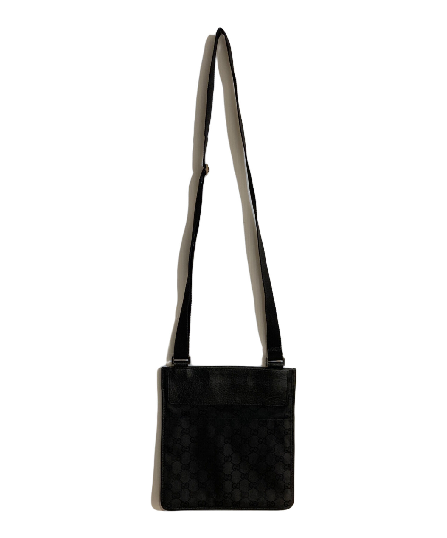 中古・古着通販】GUCCI (グッチ) GGパターンショルダーバッグ ブラック