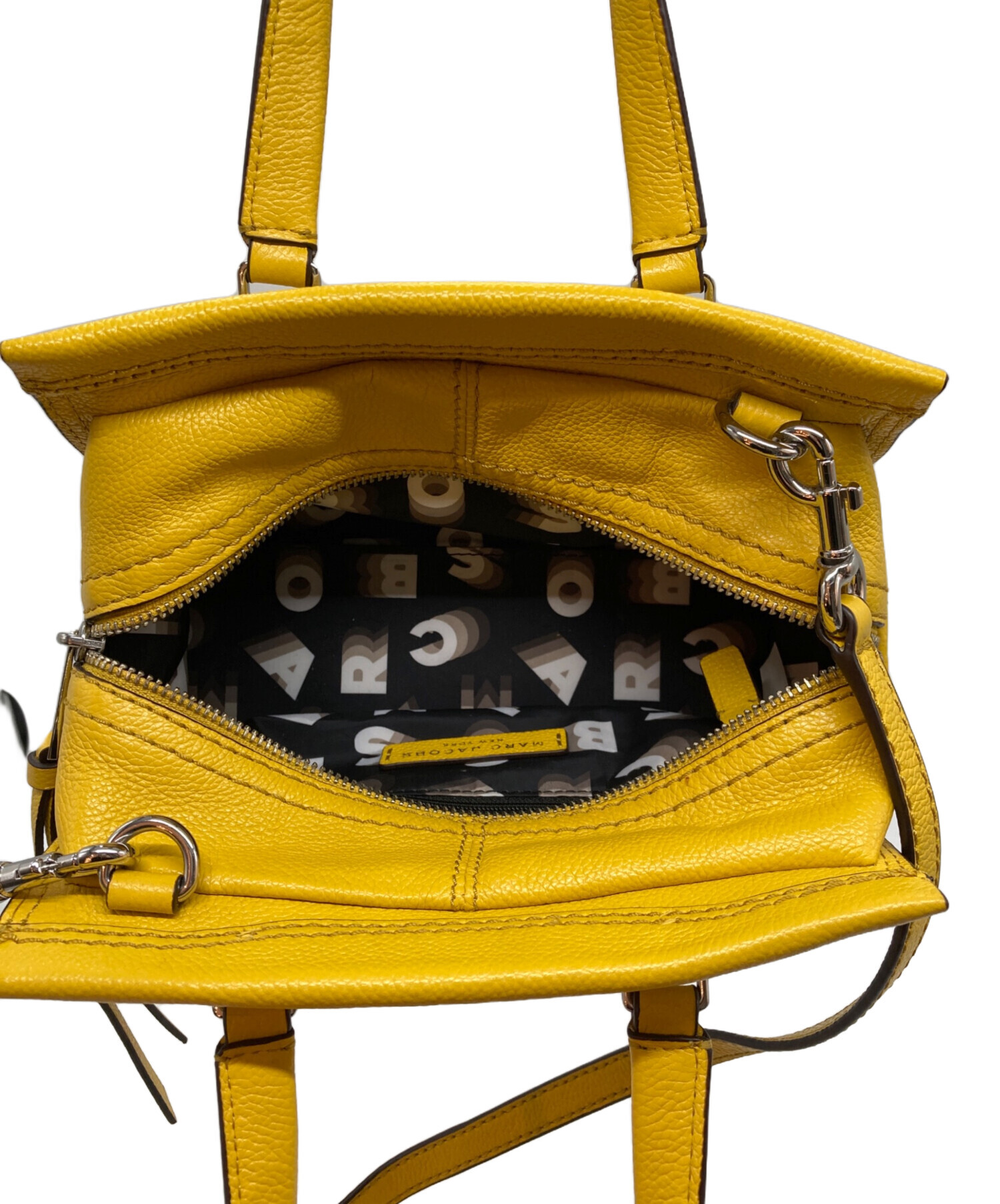 本物 マークジェイコブス MARC JACOBS 2WAY ショルダーバッグ ハンドバッグ レザー ライトグレー イエロー バッグ 中古 中古・古着通販】MARC JACOBS (マークジェイコブス) SOFTSHOT