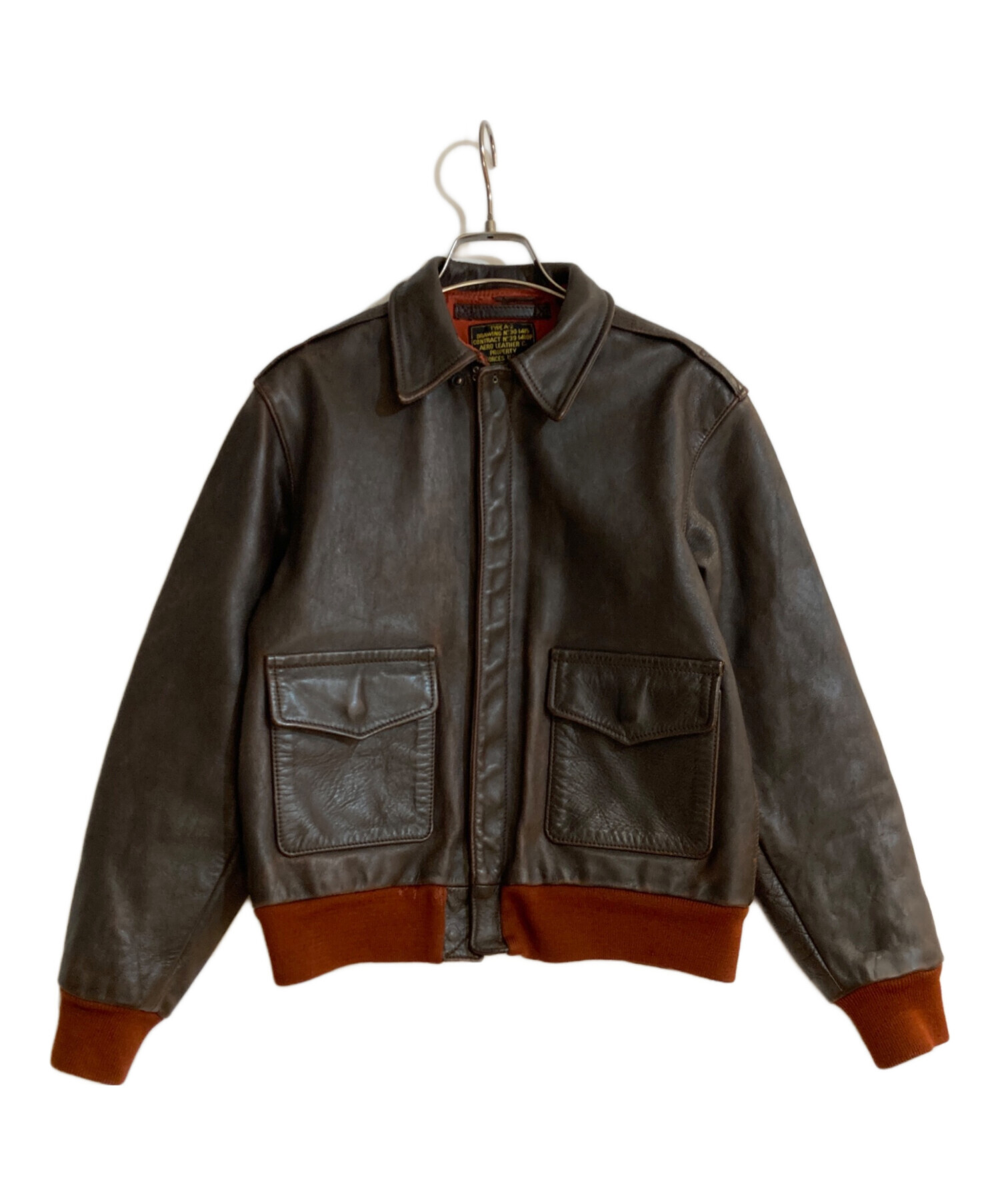 AERO LEATHER ブラウンレザージャケット 中古・古着通販】Aero LEATHER (エアロレザー) A-2フライト オールド