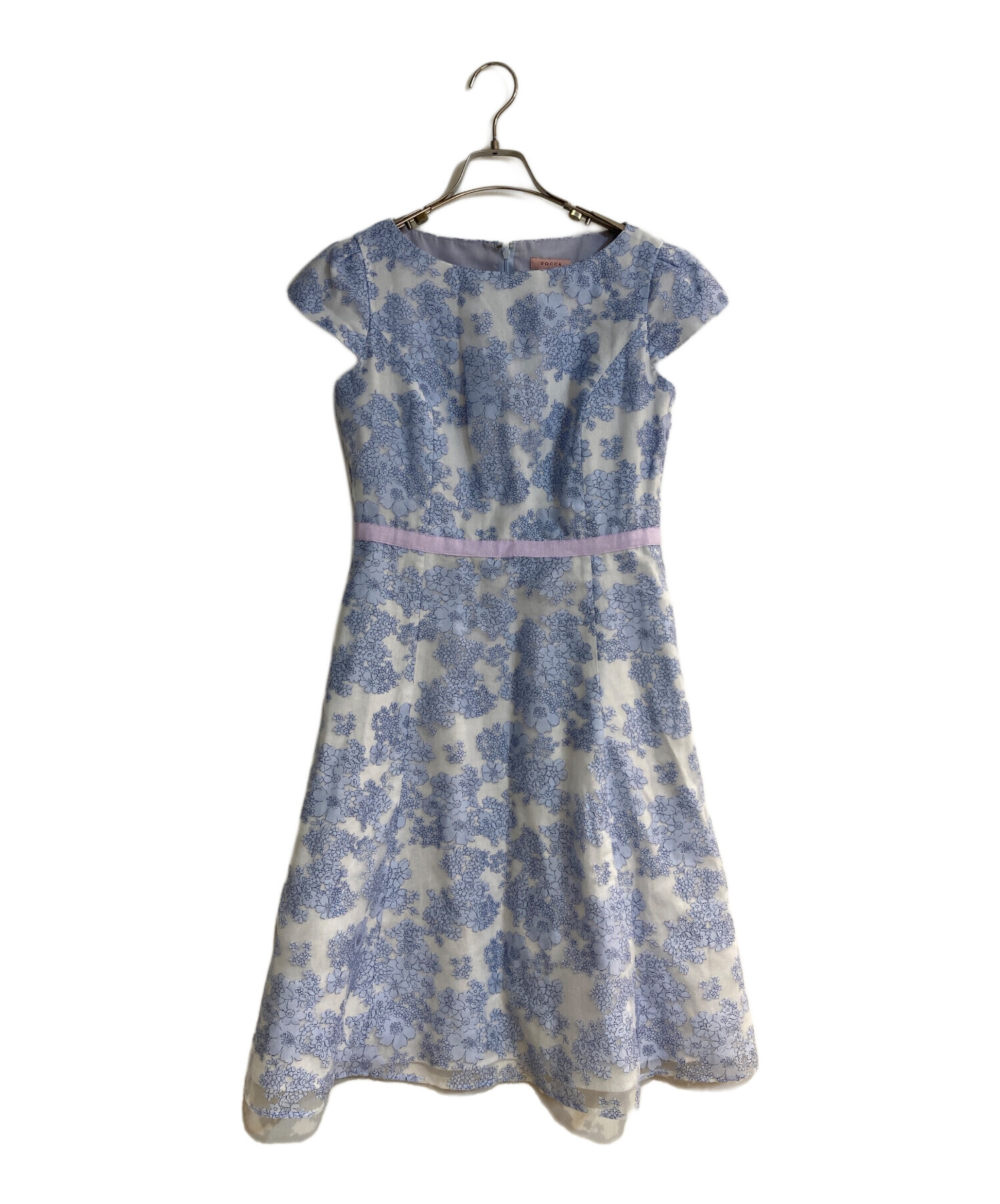 TOCCA 洗える プリムラガーデンドレス 花柄 ブルー L 中古・古着通販】TOCCA (トッカ) 【洗える！】PRIMURA GARDEN DRESS