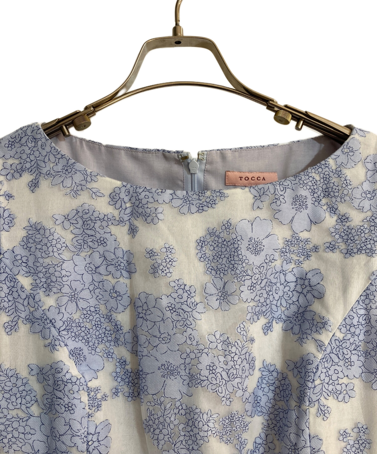 TOCCA 洗える プリムラガーデンドレス 花柄 ブルー L 中古・古着通販】TOCCA (トッカ) 【洗える！】PRIMURA GARDEN DRESS