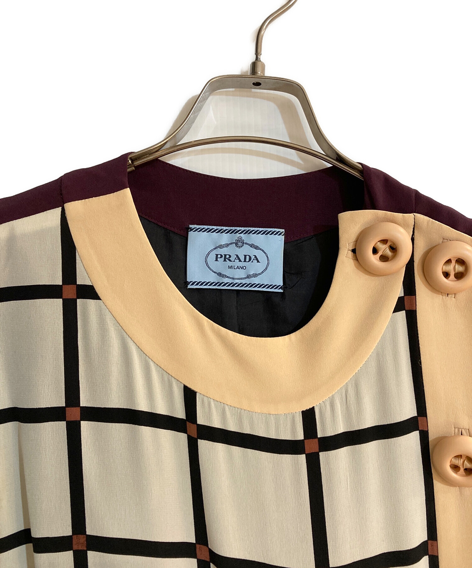 中古・古着通販】PRADA (プラダ) 11AW カラーパネルシルクチェック 
