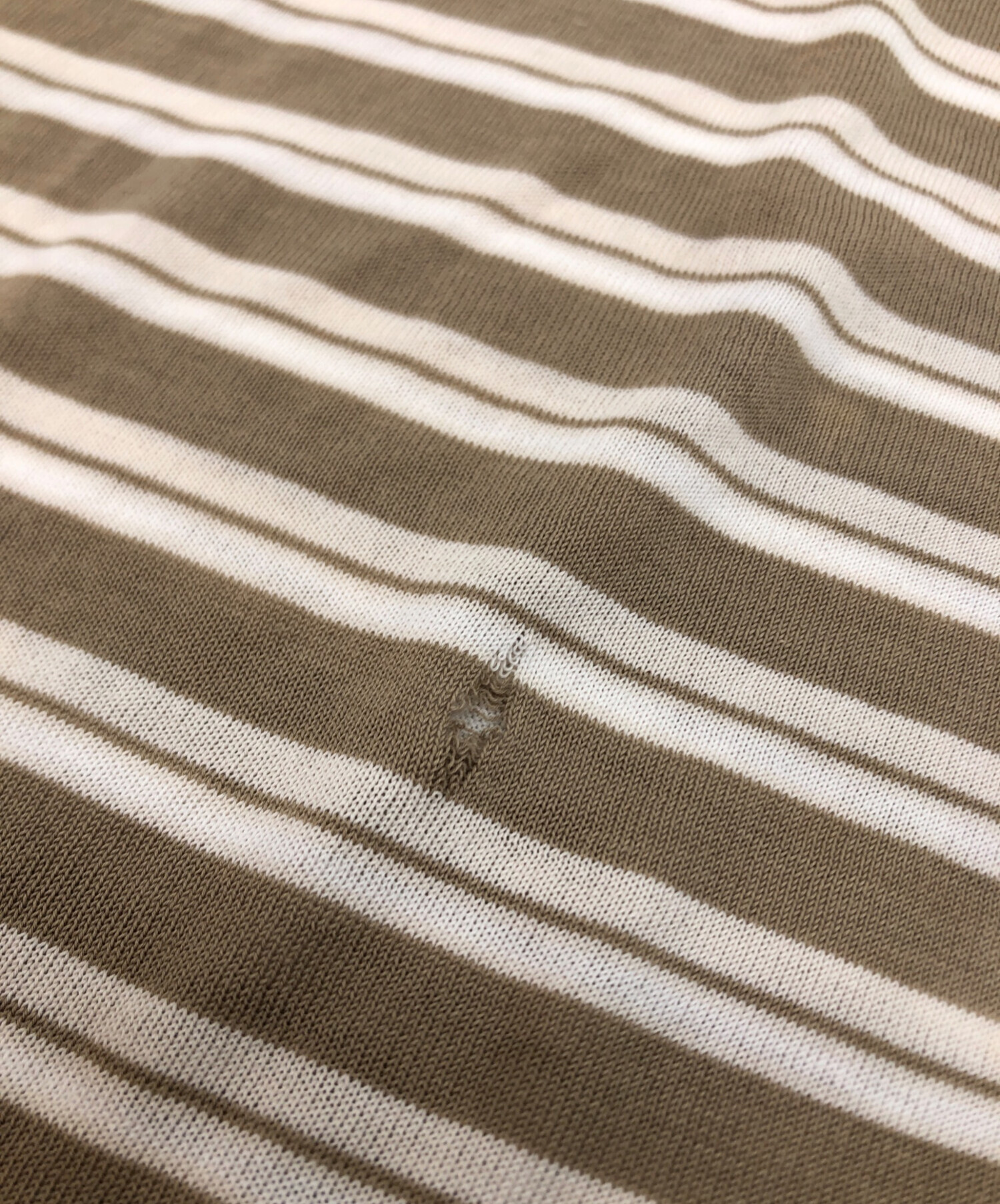 中古・古着通販】HERMES (エルメス) コットンボーダーTシャツ ブラウン