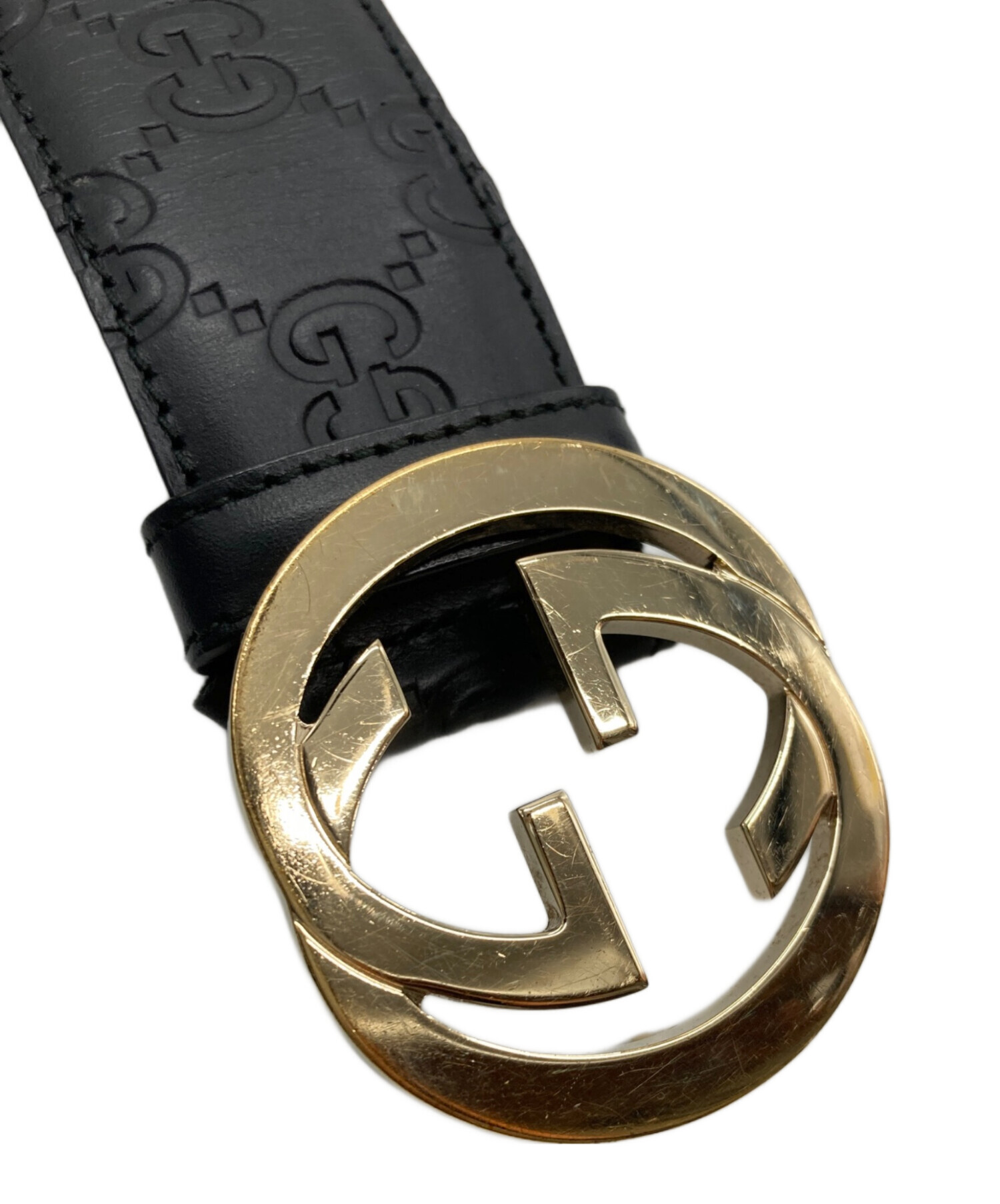 中古・古着通販】GUCCI (グッチ) Gバックルベルト ブラック｜ブランド