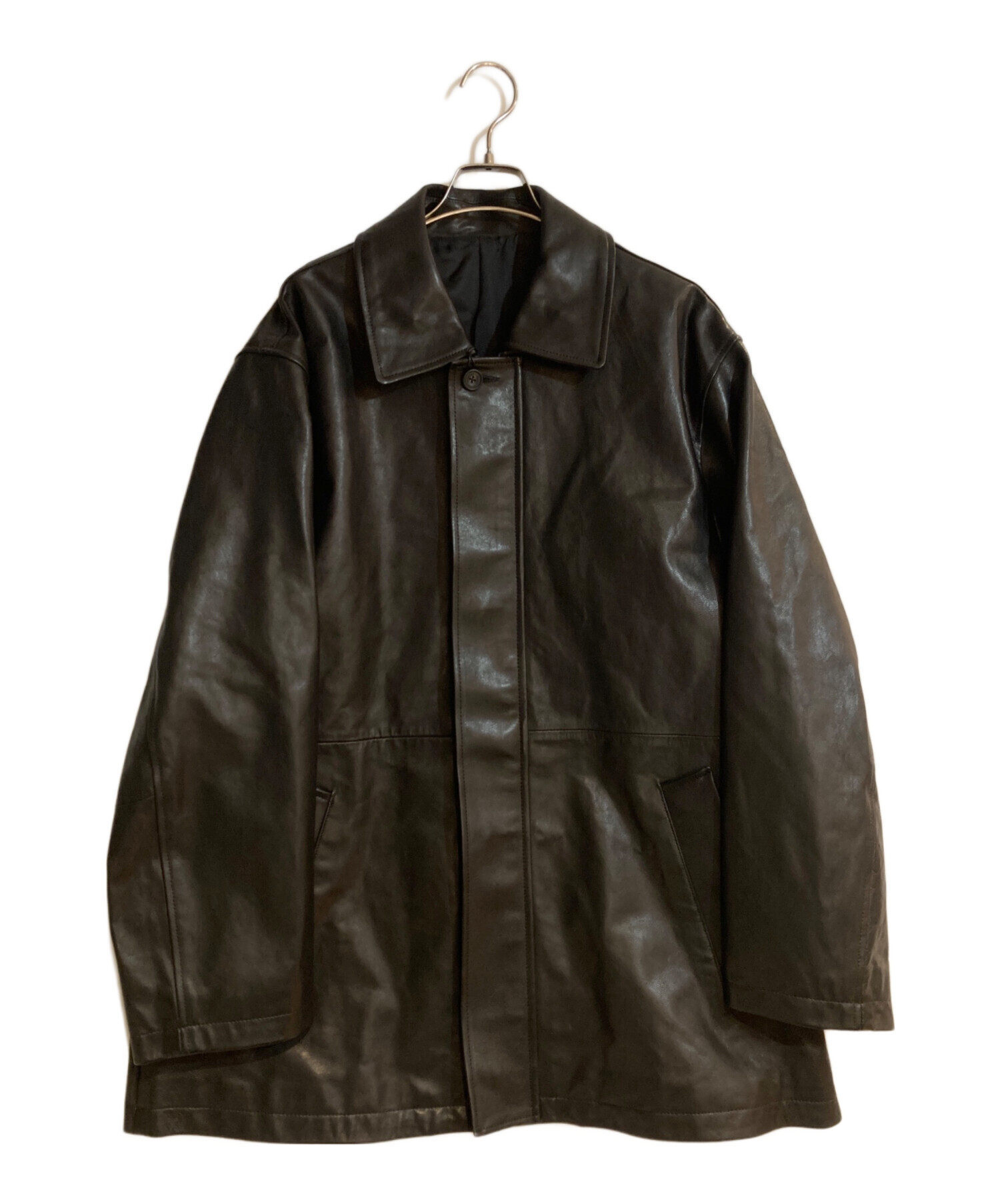 中古・古着通販】stein (シュタイン) LEATHER ZIP JACKET ブラック