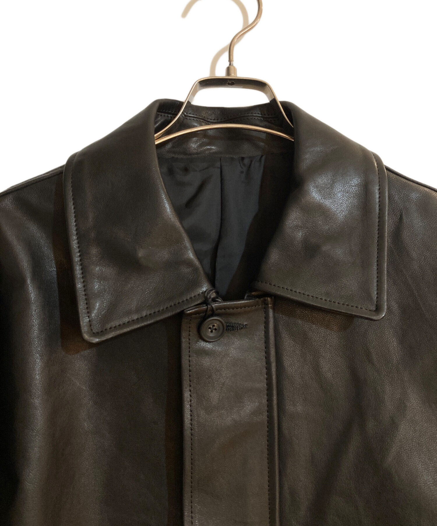 中古・古着通販】stein (シュタイン) LEATHER ZIP JACKET ブラック