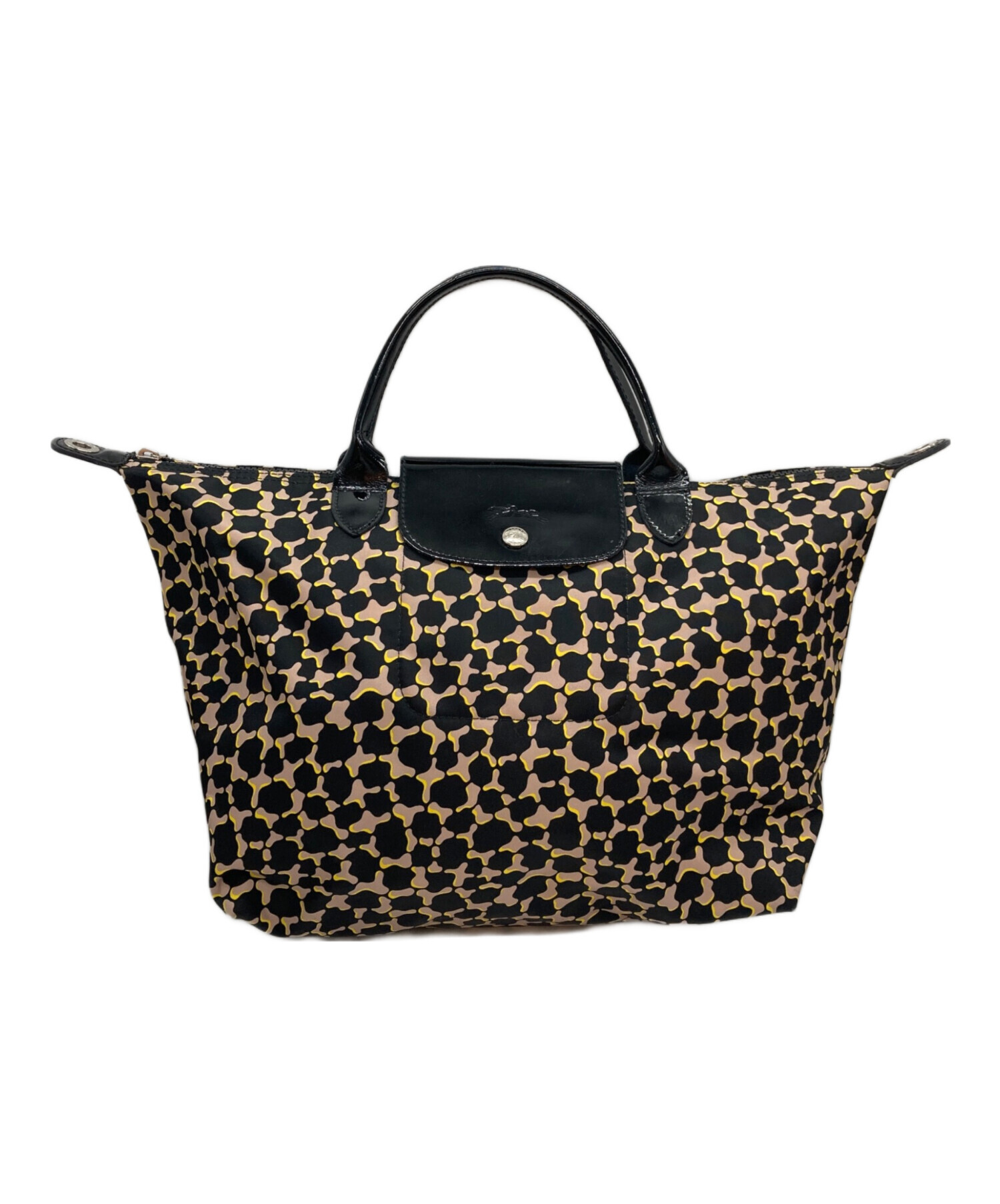 中古・古着通販】LONGCHAMP (ロンシャン) 総柄トートバッグ ブラック 