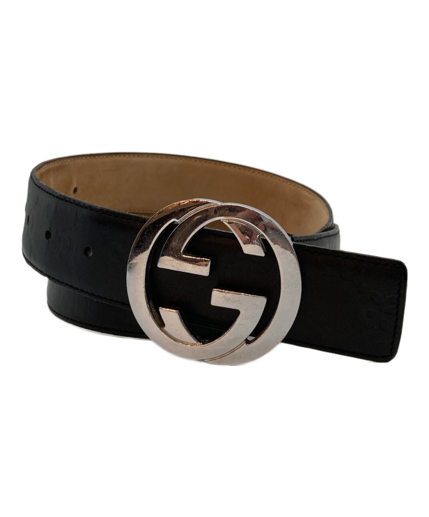 中古・古着通販】GUCCI (グッチ) インターロッキングレザーベルト