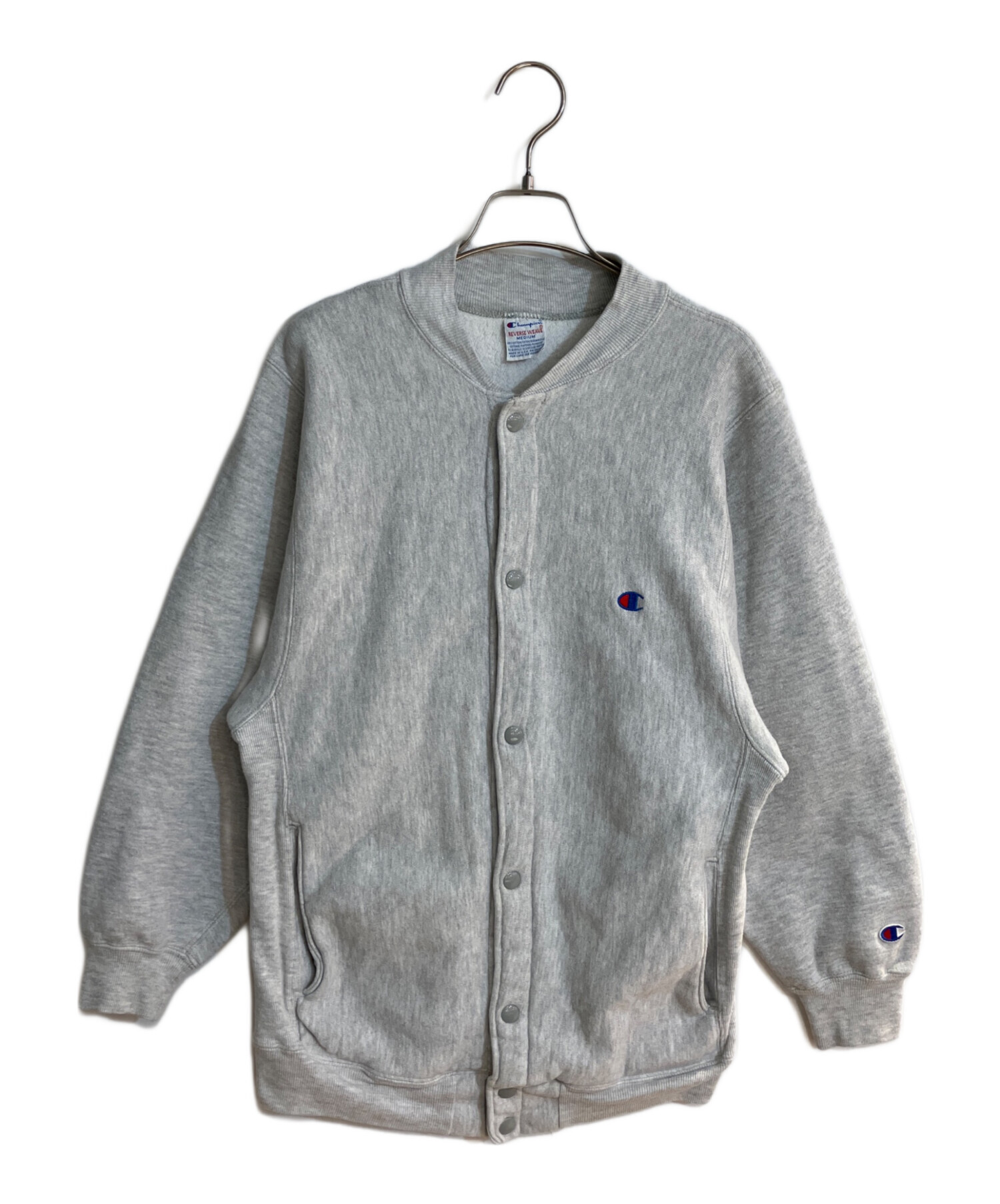 Champion リバースウィーブ スナップカーディガン グレー 中古・古着通販】Champion (チャンピオン) リバースウィーブスウェット