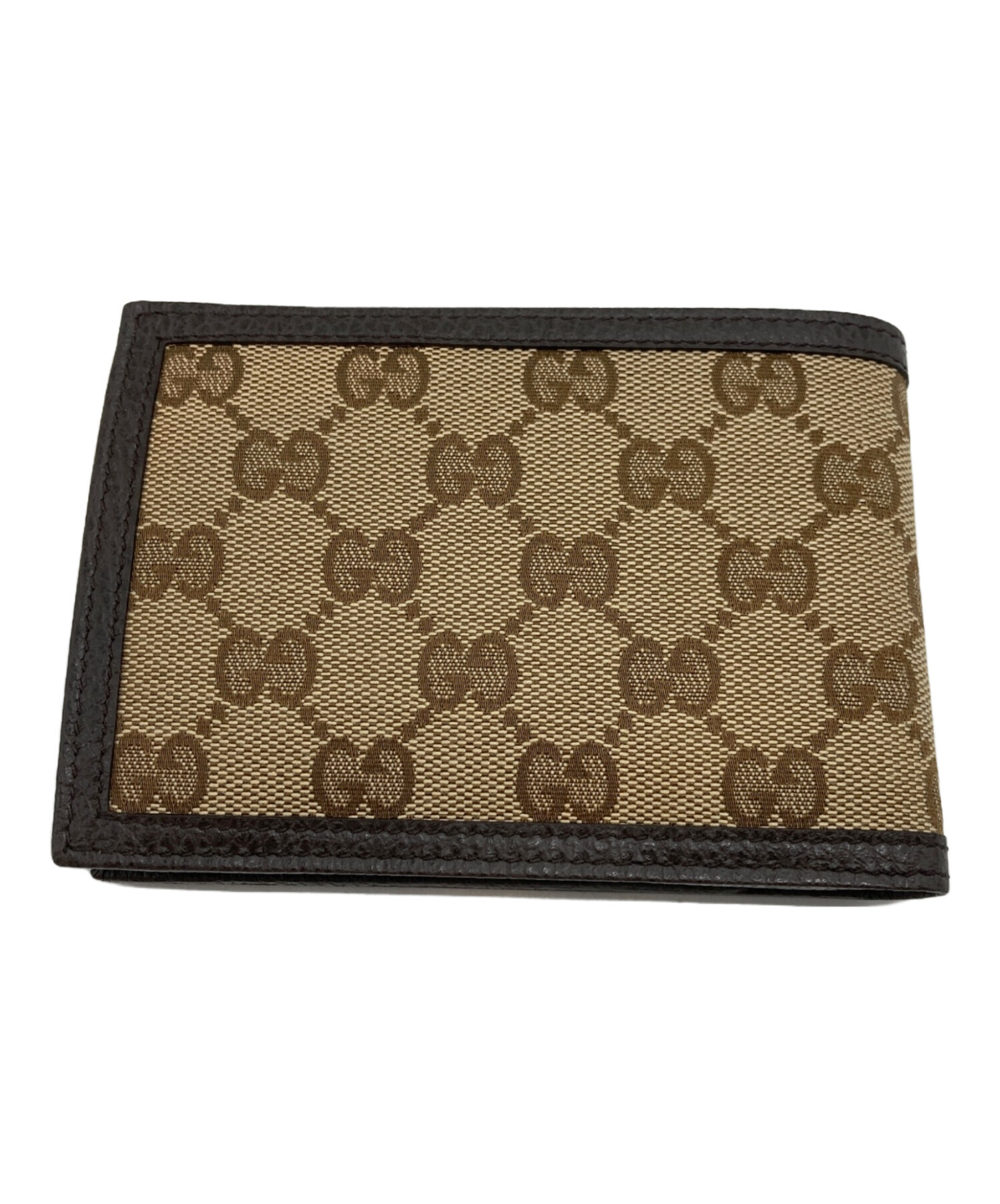 グッチ 二つ折り財布 がま口財布 ヴィンテージ ブラウン 中古 Bランク GUCCI ｜メンズ 男性 小銭入あり 【送料無料】 GUCCI（グッチ） 財布 二つ折り財布 GGキャンバス ビルフォールド