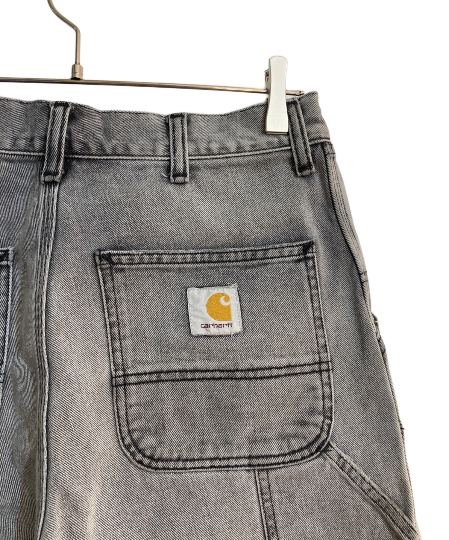 Carhartt ワークパンツ グレー 4ポケット　ダブルニー　タグ無し Carhartt カーハート ダブルニー ダック ワークパンツ メンズW32 古着