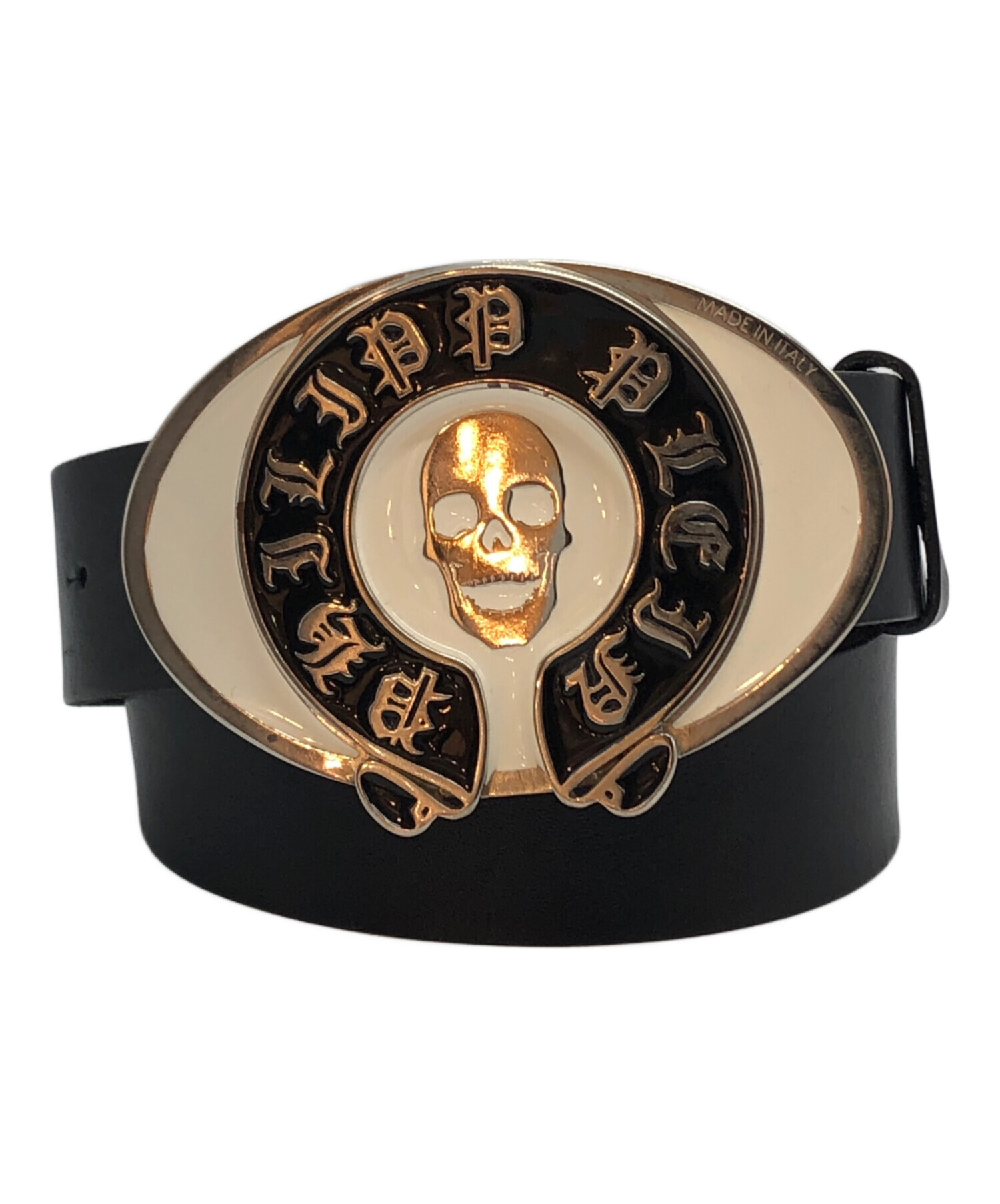 フィリッププレイン PHILIPP PLEIN PP78ロゴバックルレザーベルト メンズ 100 中古・古着通販】PHILIPP PLEIN (フィリッププレイン) スカルレザー