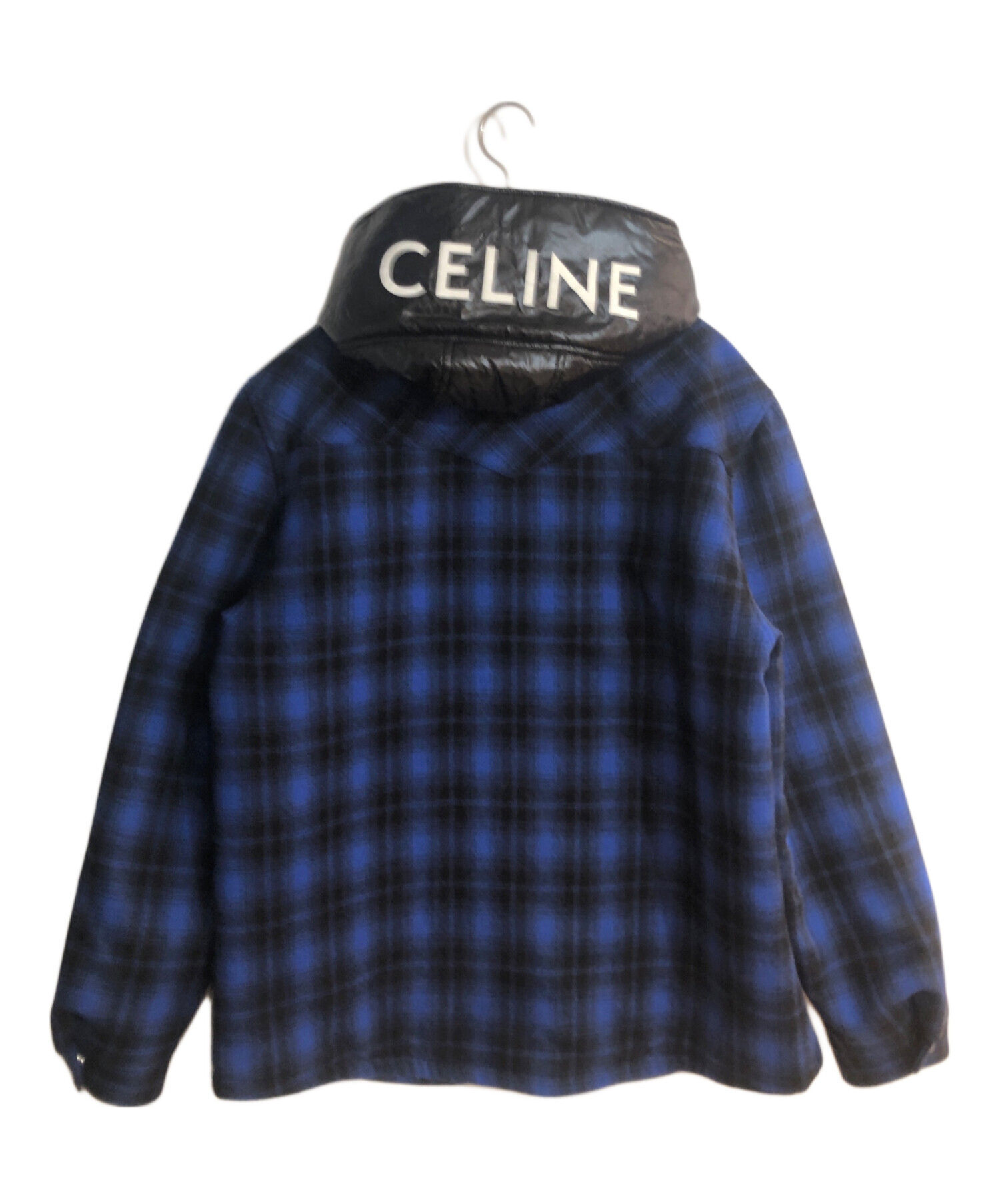 CELINE フード付きチェックジャケット 48 中古・古着通販】CELINE (セリーヌ) エディ期 フード付きオンブレ